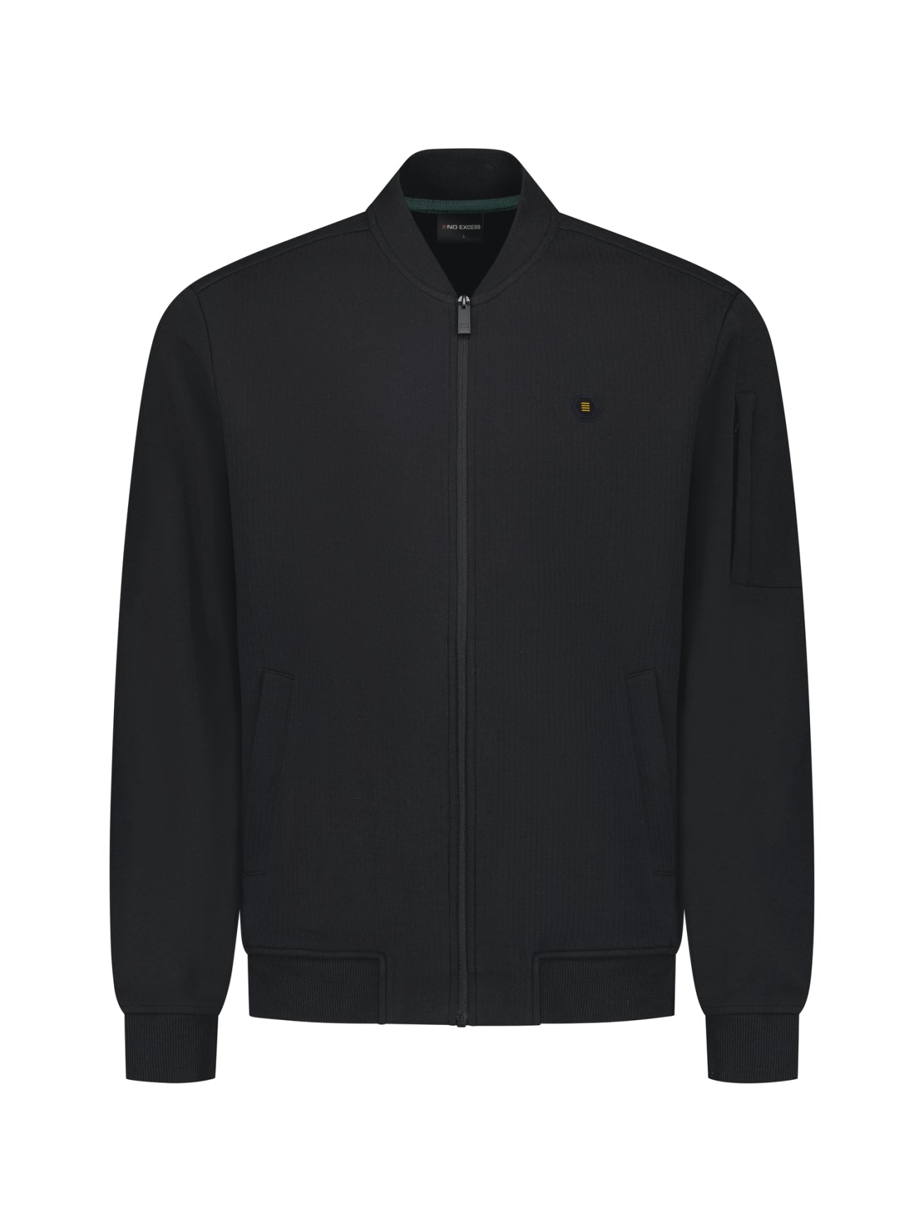 Jacquard Bomber Sweater | Black