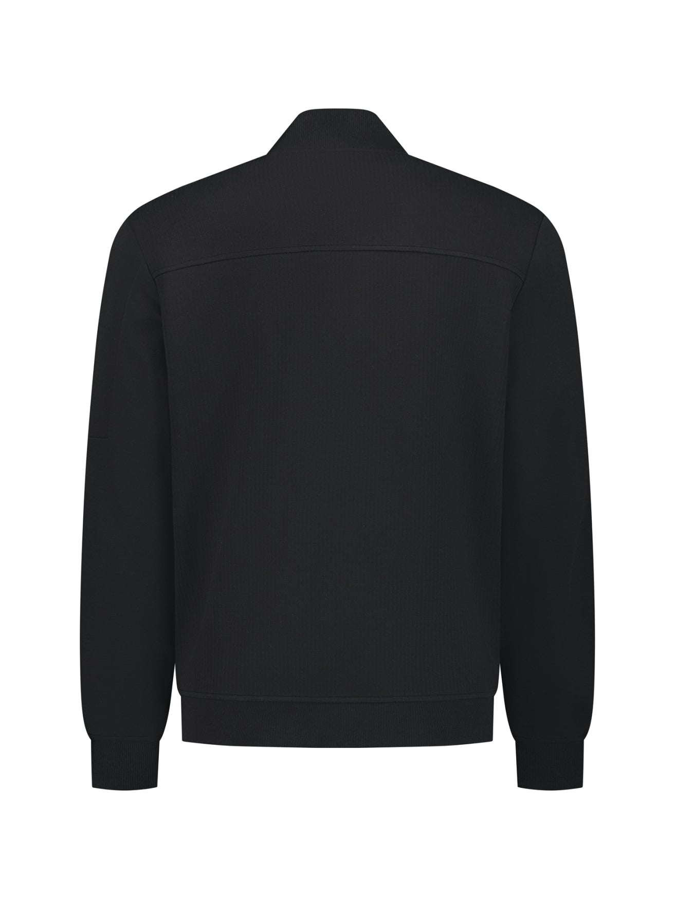 Jacquard Bomber Sweater | Black