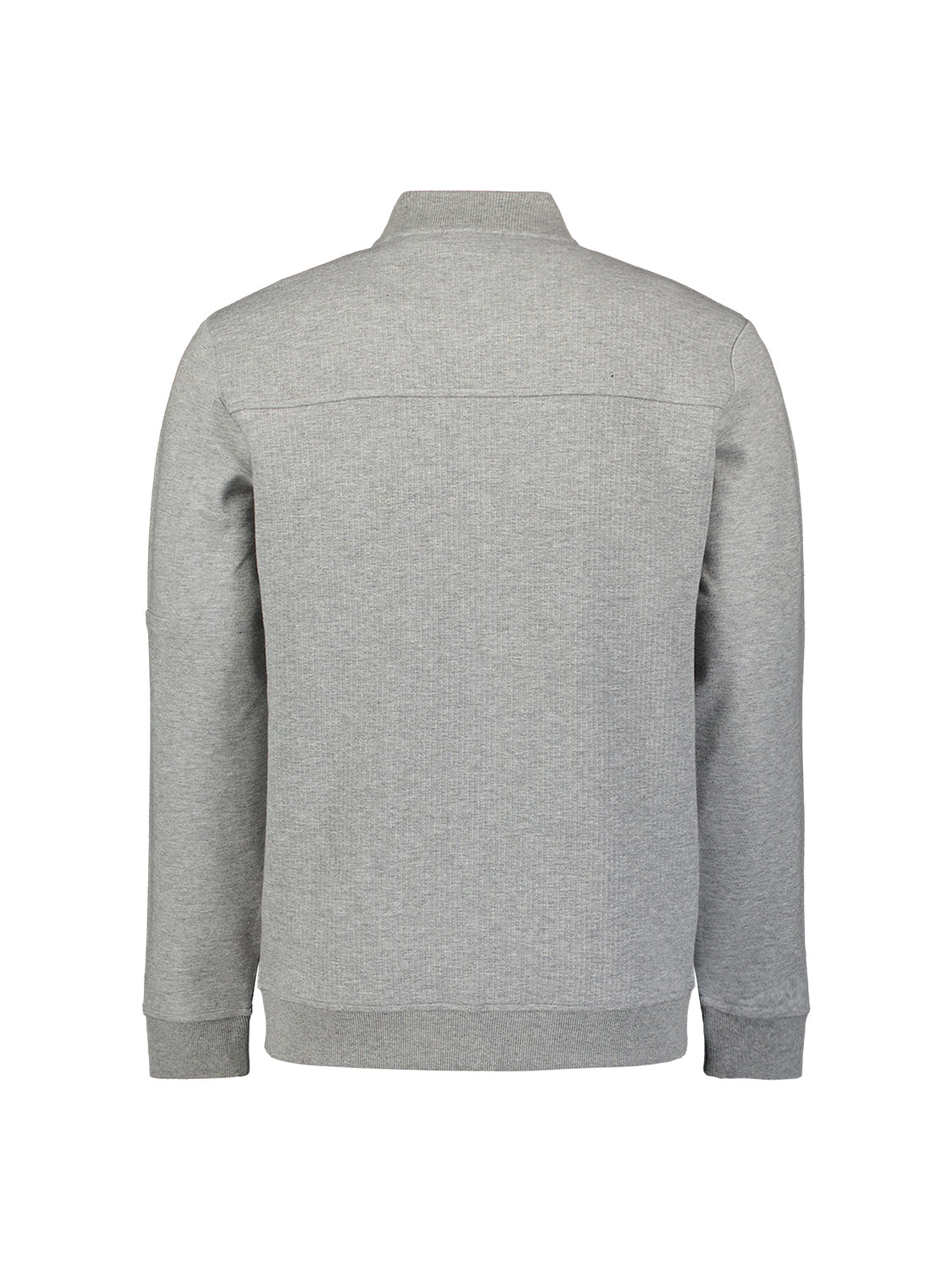 Jacquard Bomber Sweater | Grey Melange