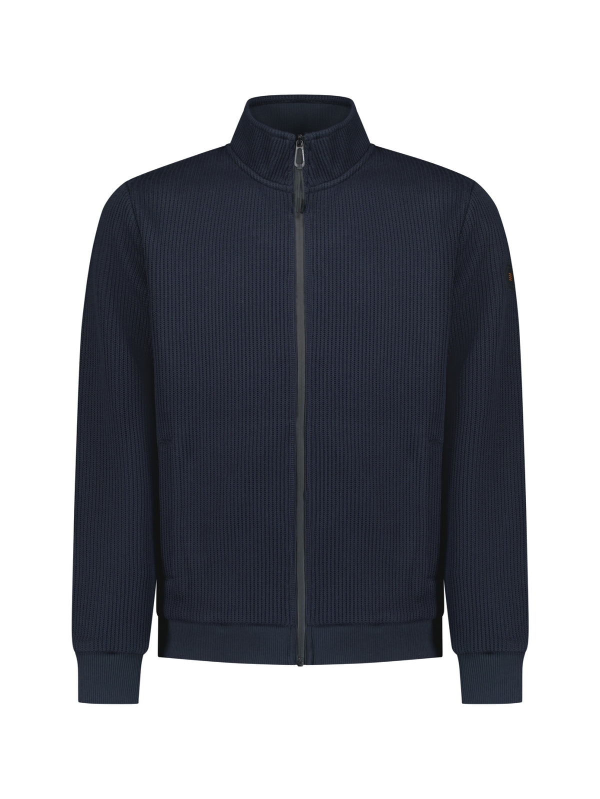 Ribbed Zip-Up Sweater | Dark Night