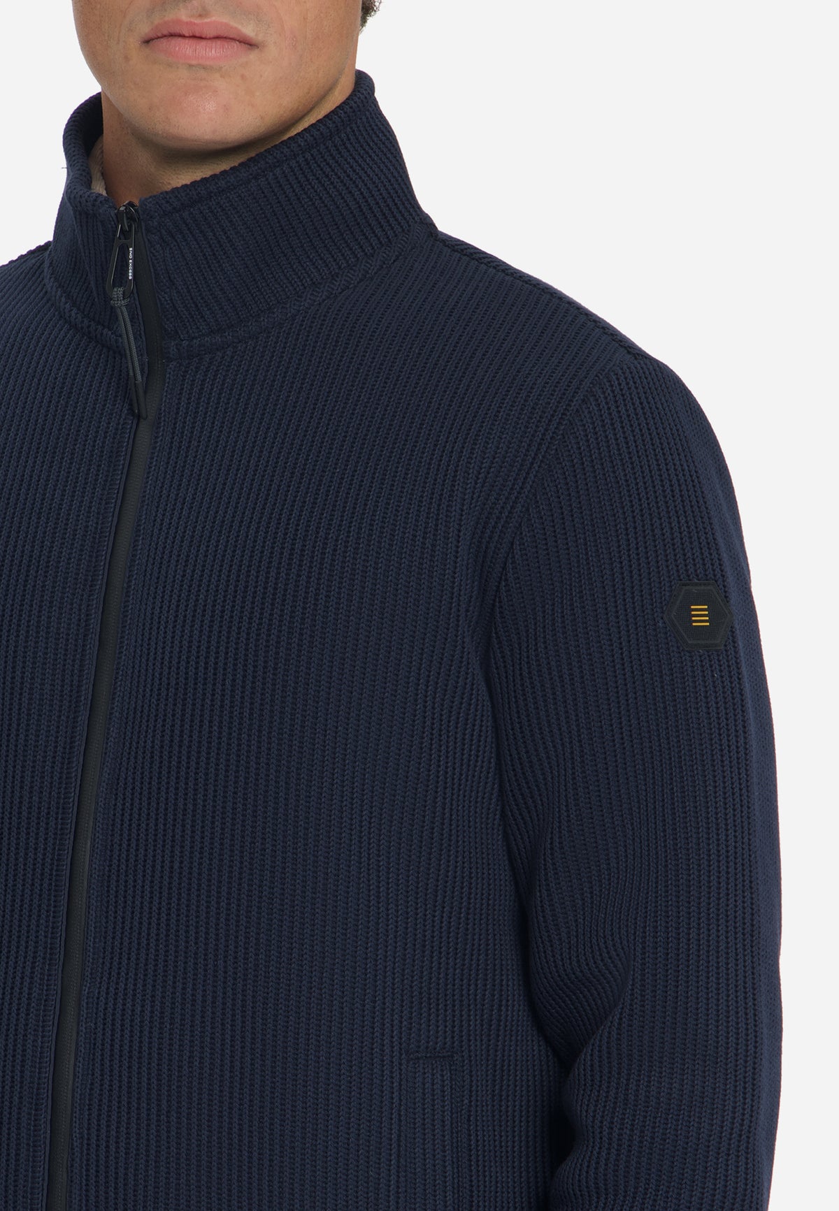 Ribbed Zip-Up Sweater | Dark Night