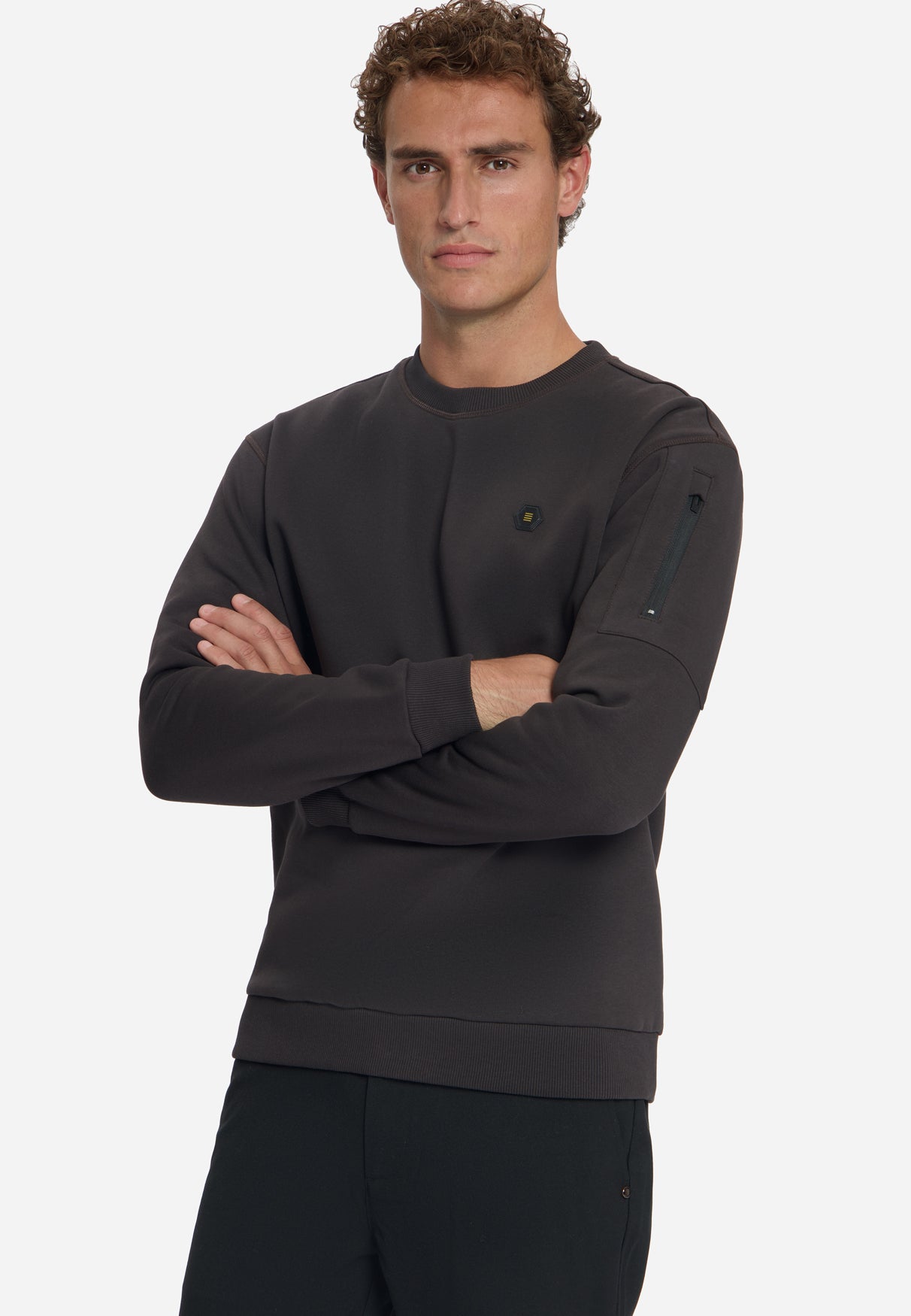 Crew Neck Sweater | Dark Brown