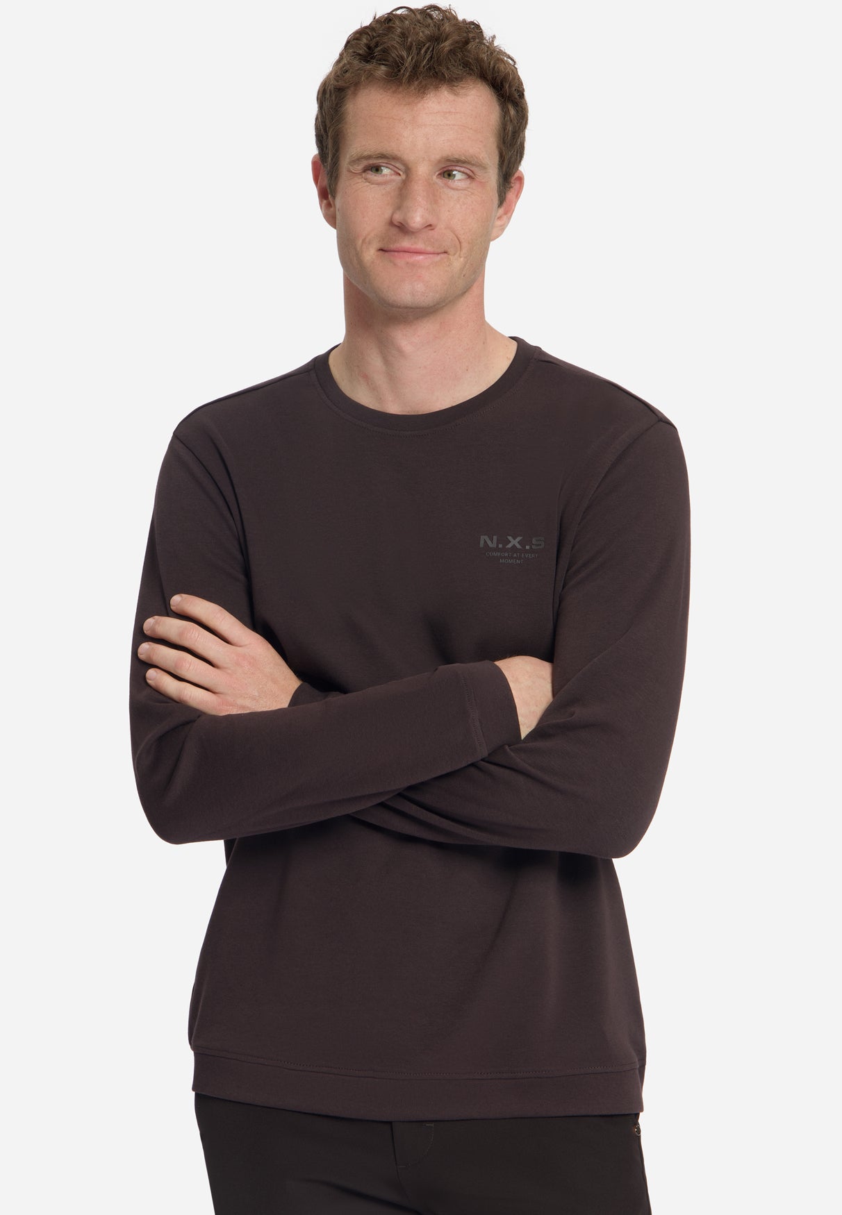 Interlock Long Sleeve T-Shirt | Dark Brown
