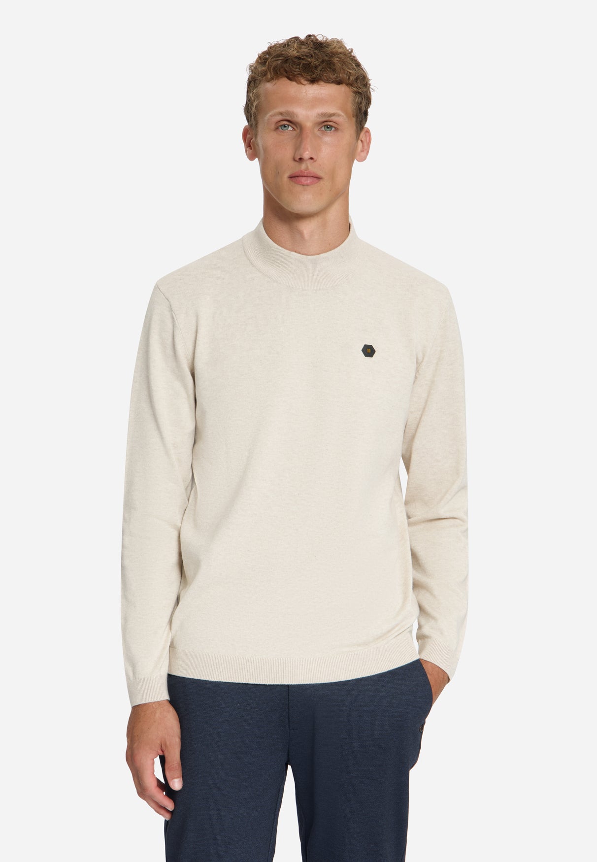 Fine Knit Turtleneck Jumper | Stone