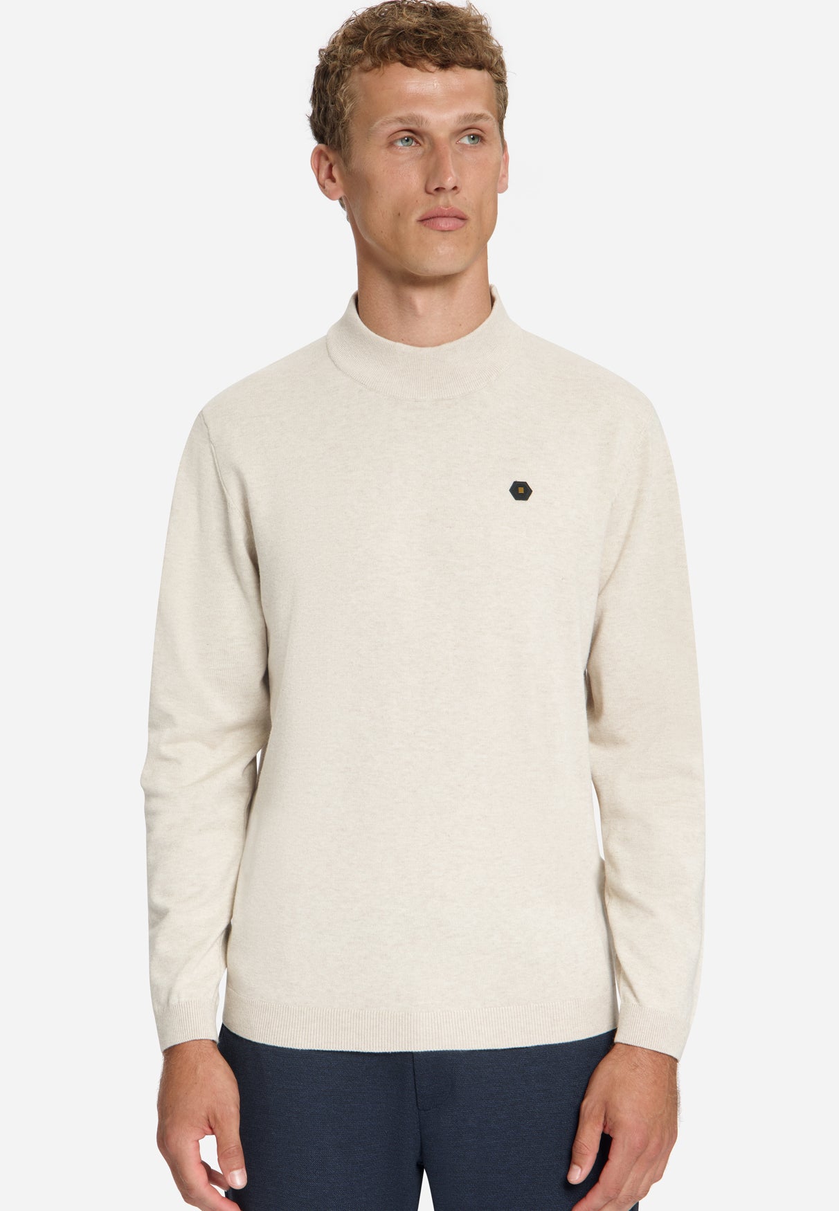 Fine Knit Turtleneck Jumper | Stone