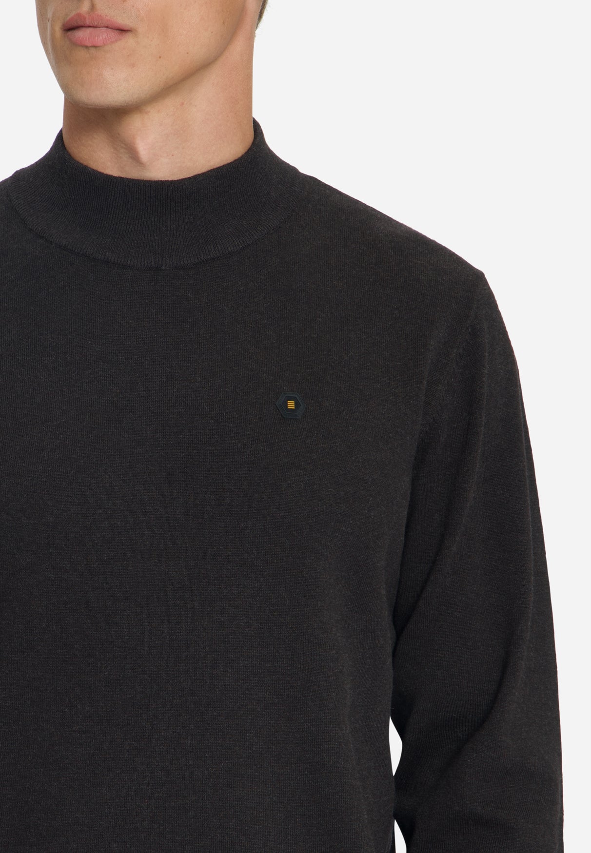 Fine Knit Turtleneck Jumper | Dark Brown