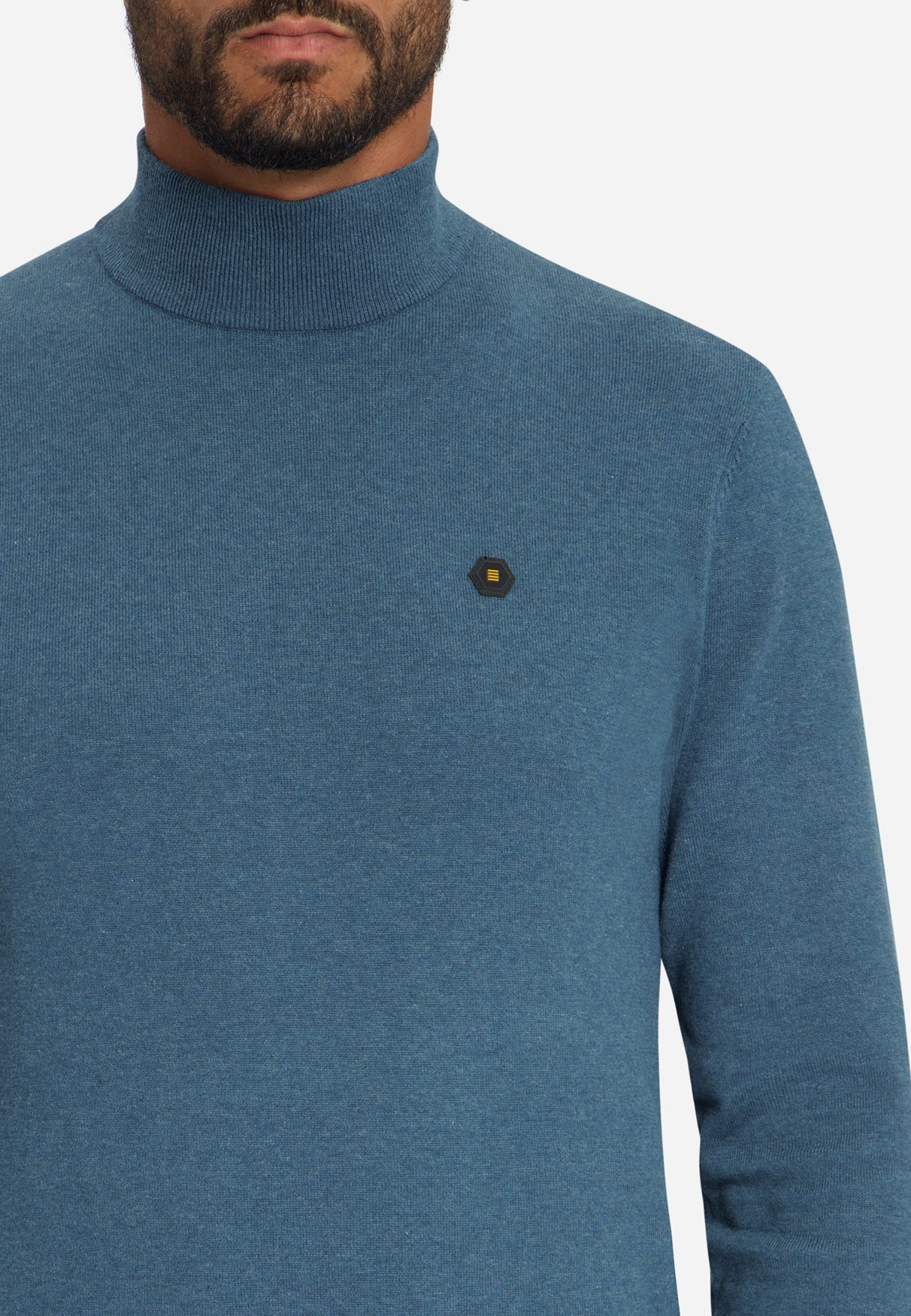 Fine Knit Turtleneck Jumper | Shadow Blue