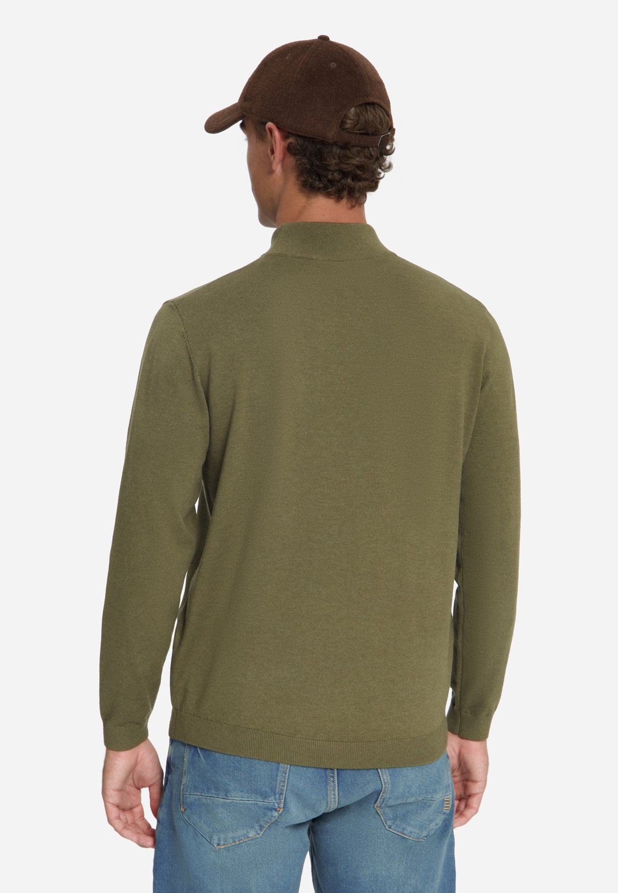 Fine Knit Turtleneck Jumper | Moss