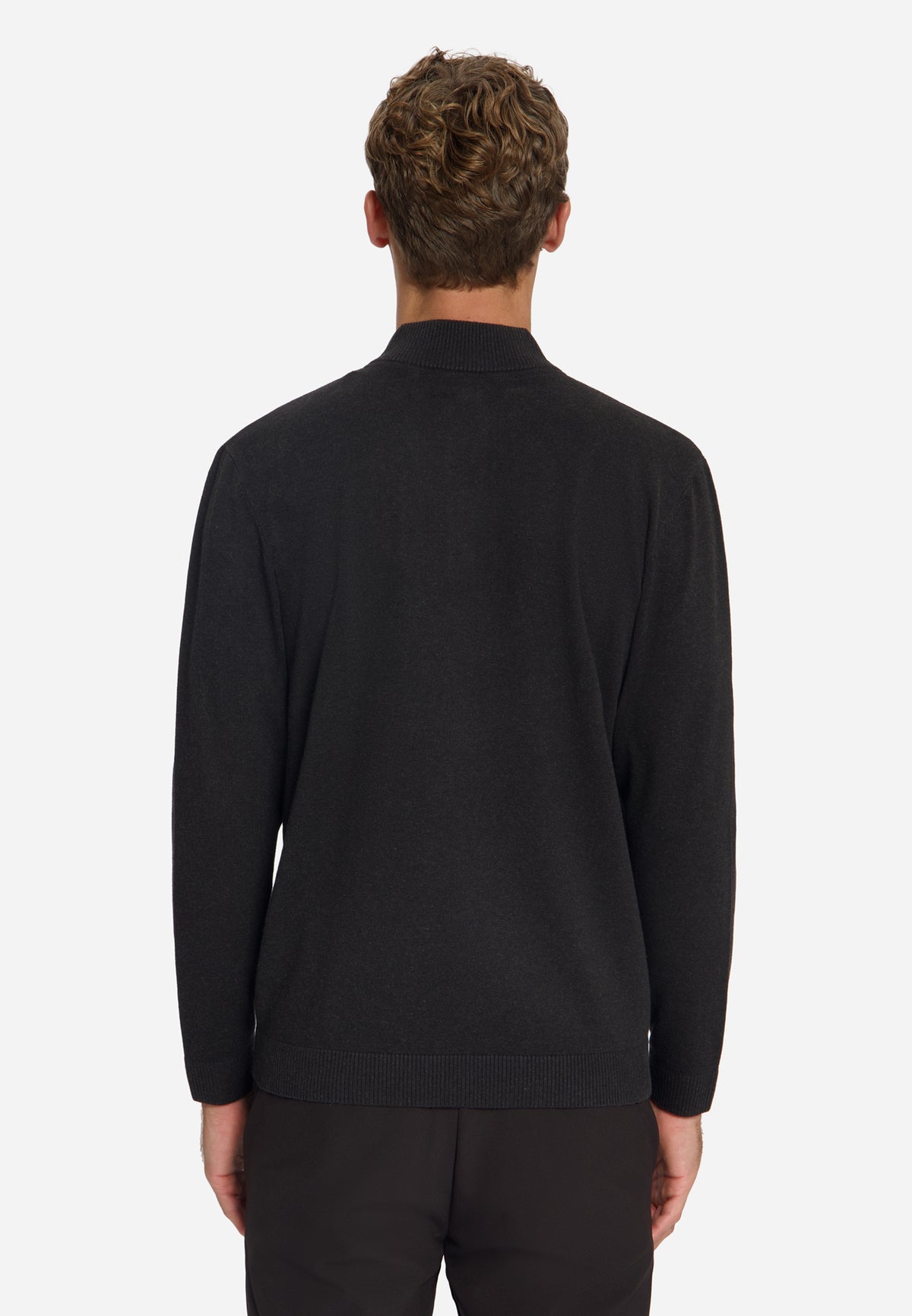 Button Neck Jumper | Dark Brown