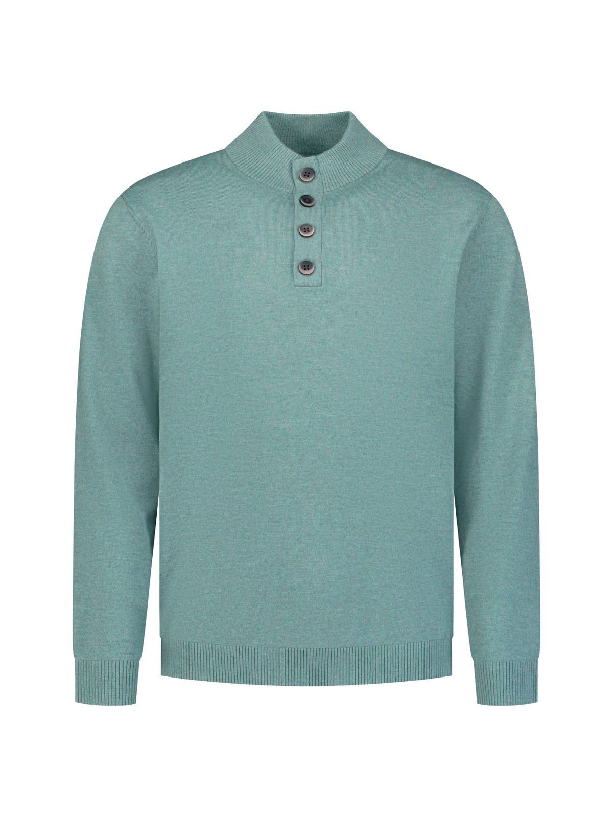 Button Neck Jumper | Dusty Blue