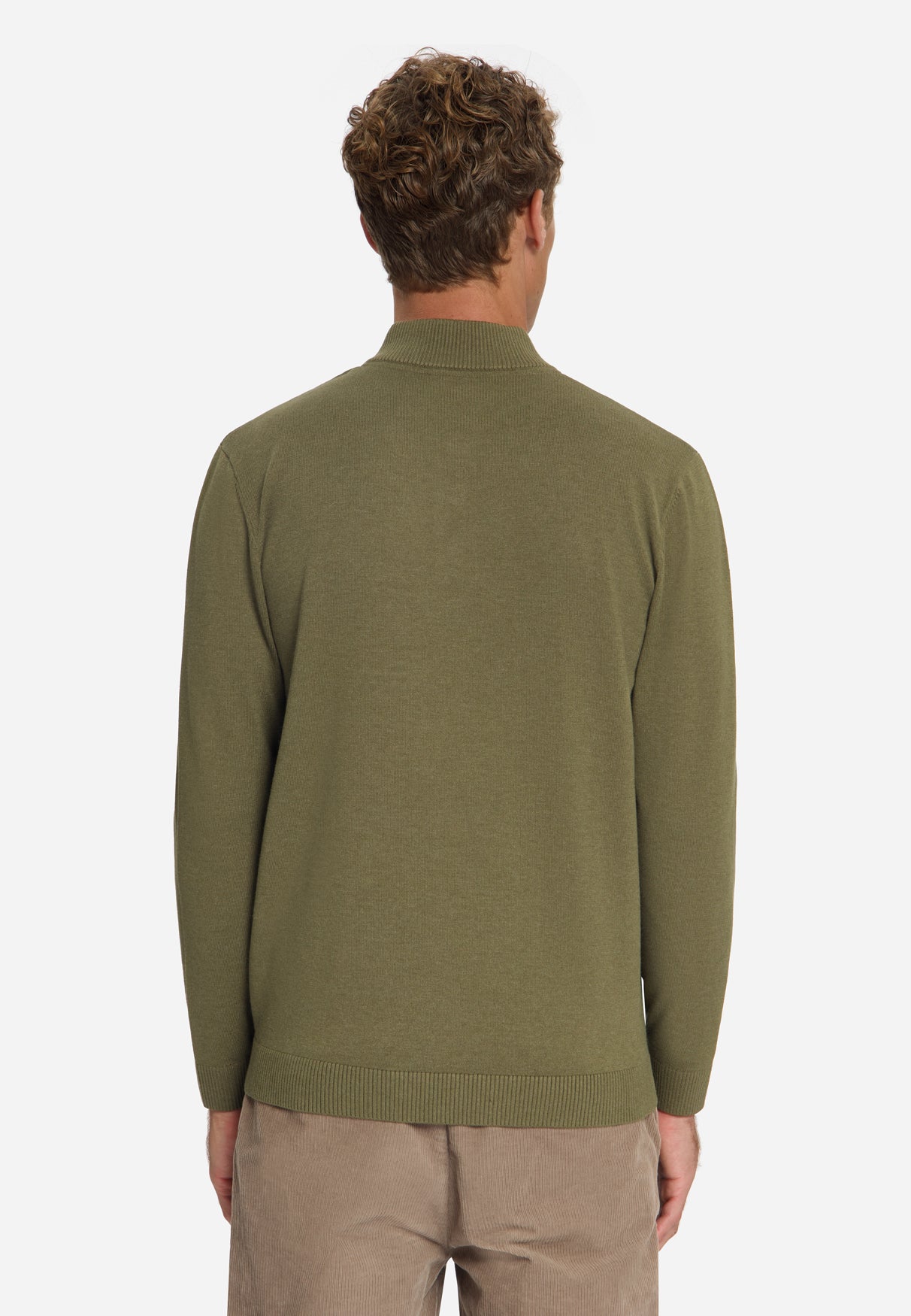 Button Neck Jumper | Moss