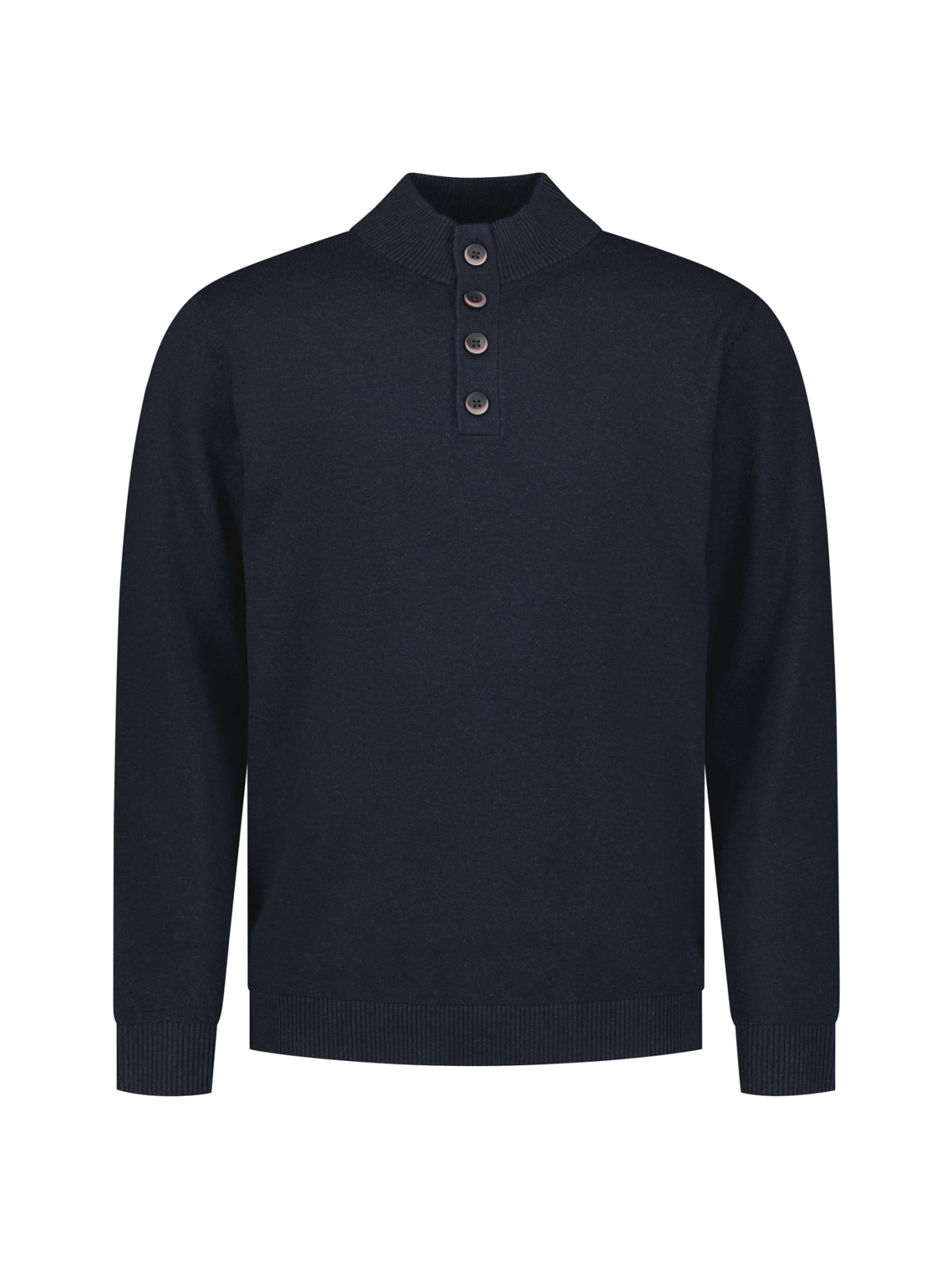 Button Neck Jumper | Dark Night