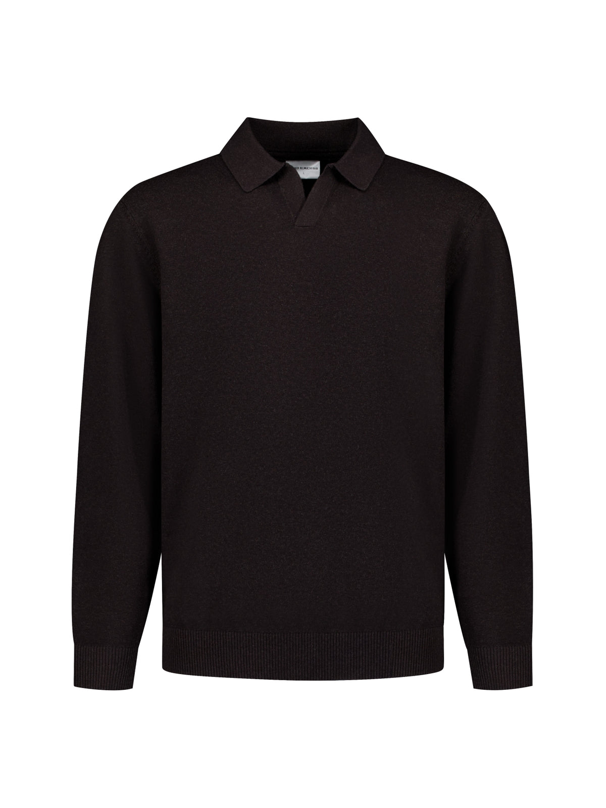 Fine Knit Polo Jumper | Dark Brown