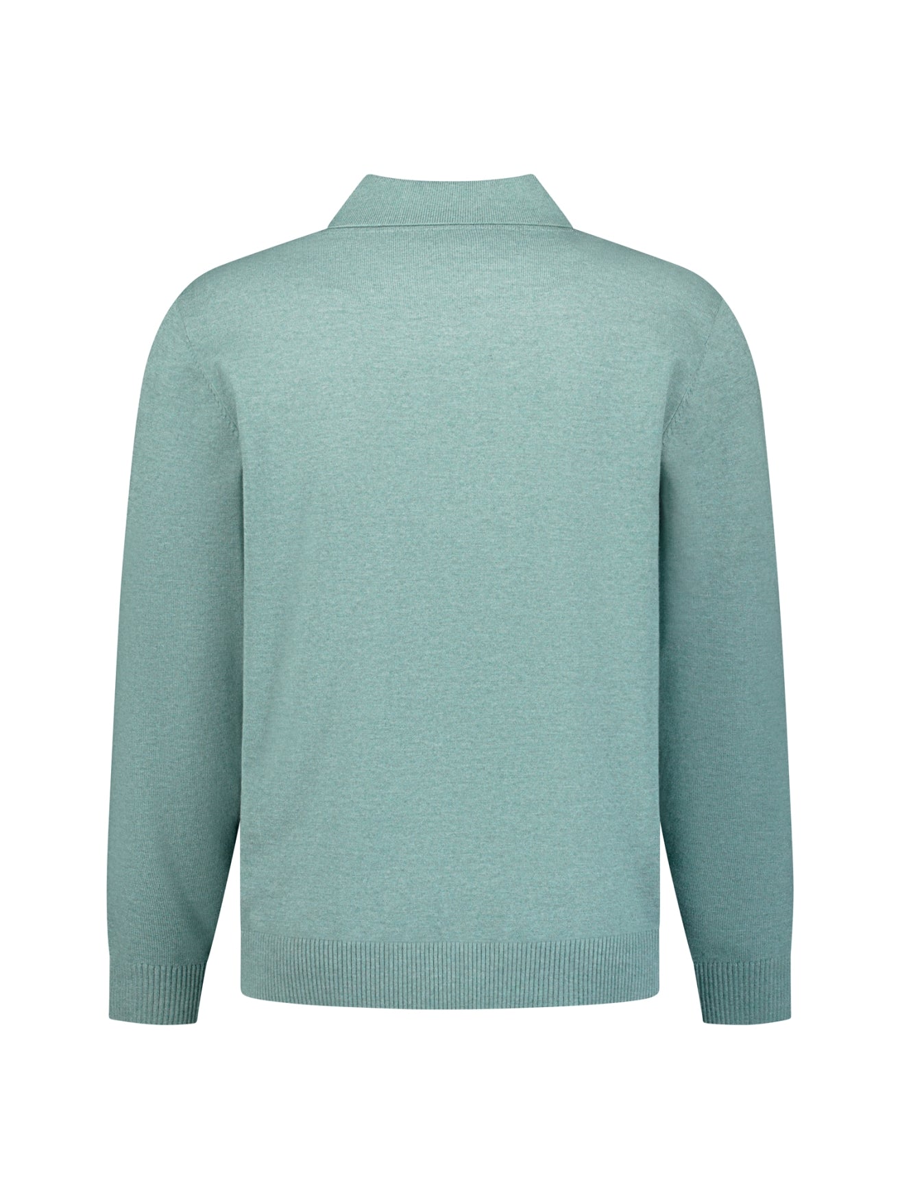 Fine Knit Polo Jumper | Dusty Blue