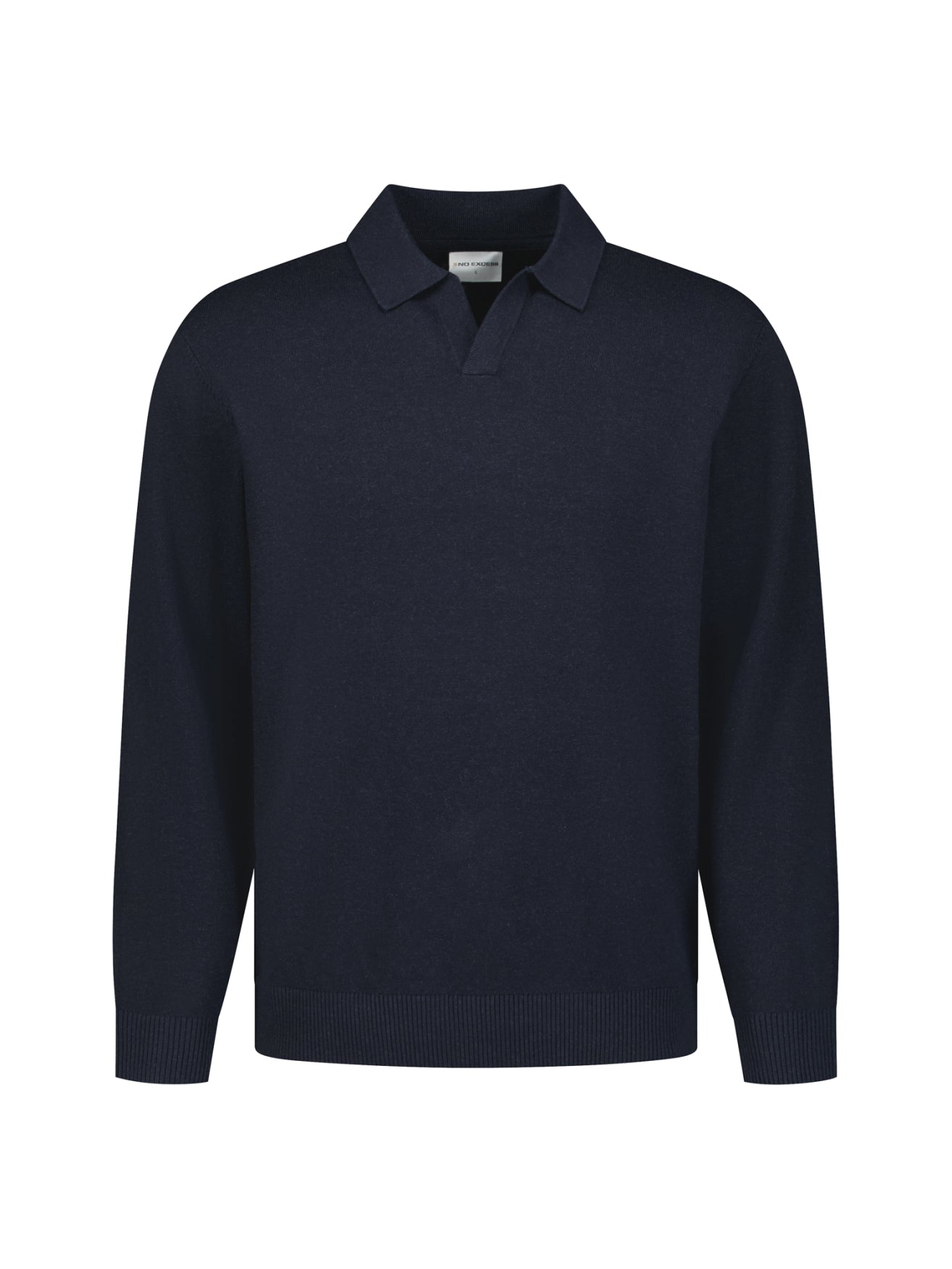 Fine Knit Polo Jumper | Dark Night