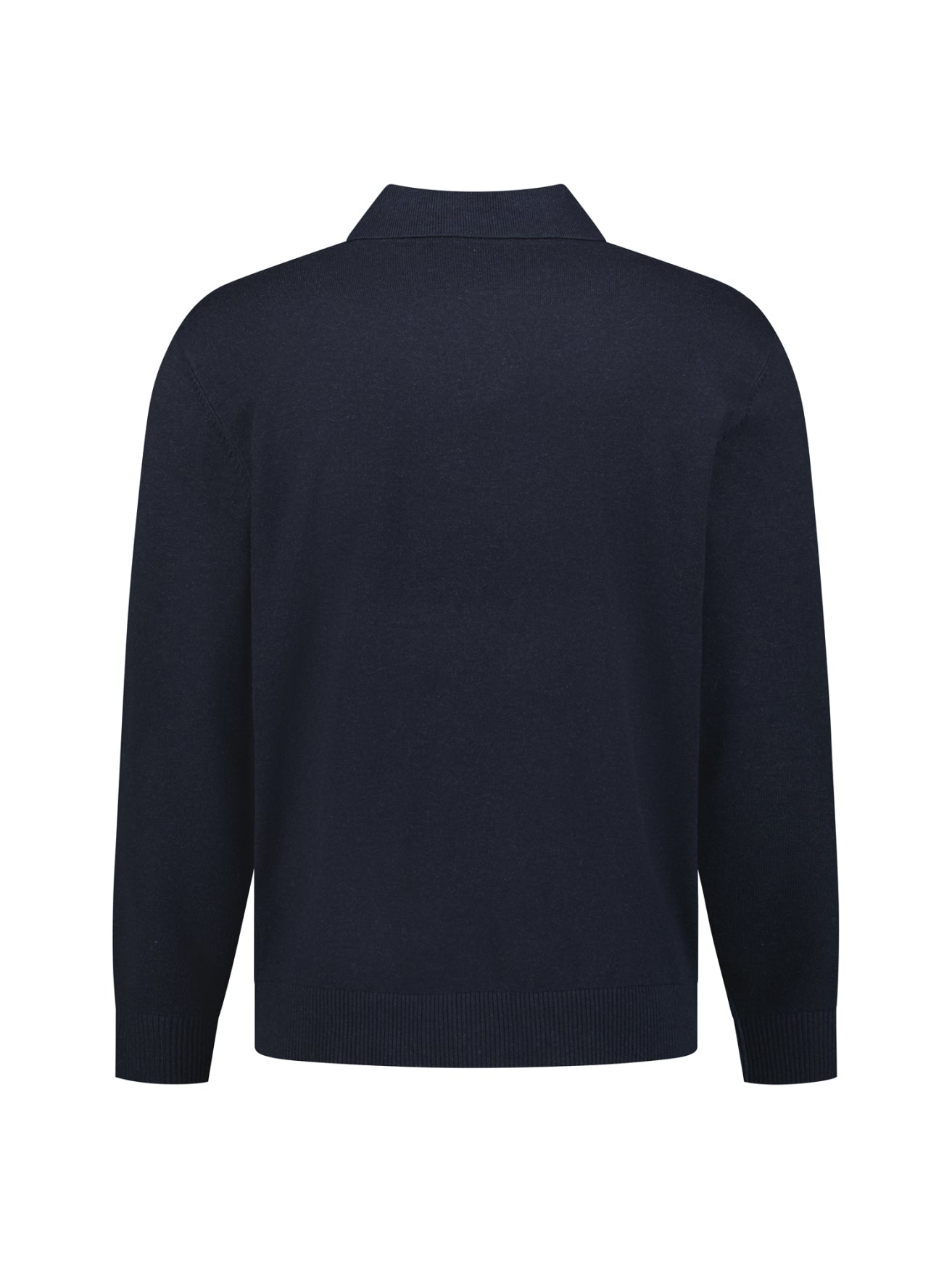 Fine Knit Polo Jumper | Dark Night