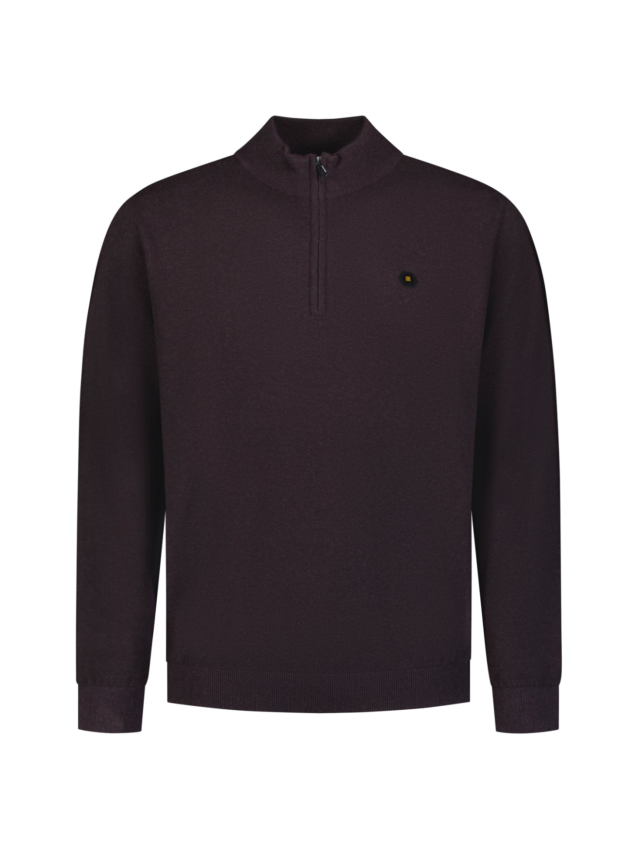 Half-Zip Melange Jumper | Dark Brown