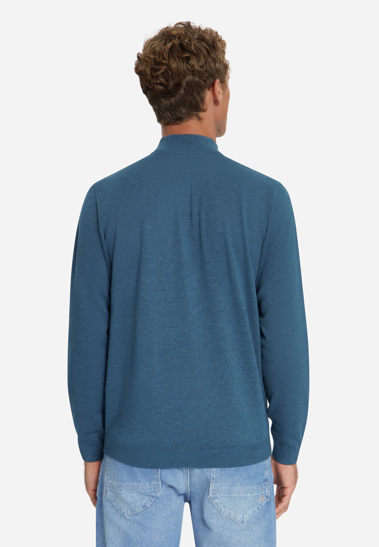 Half-Zip Melange Jumper | Shadow Blue