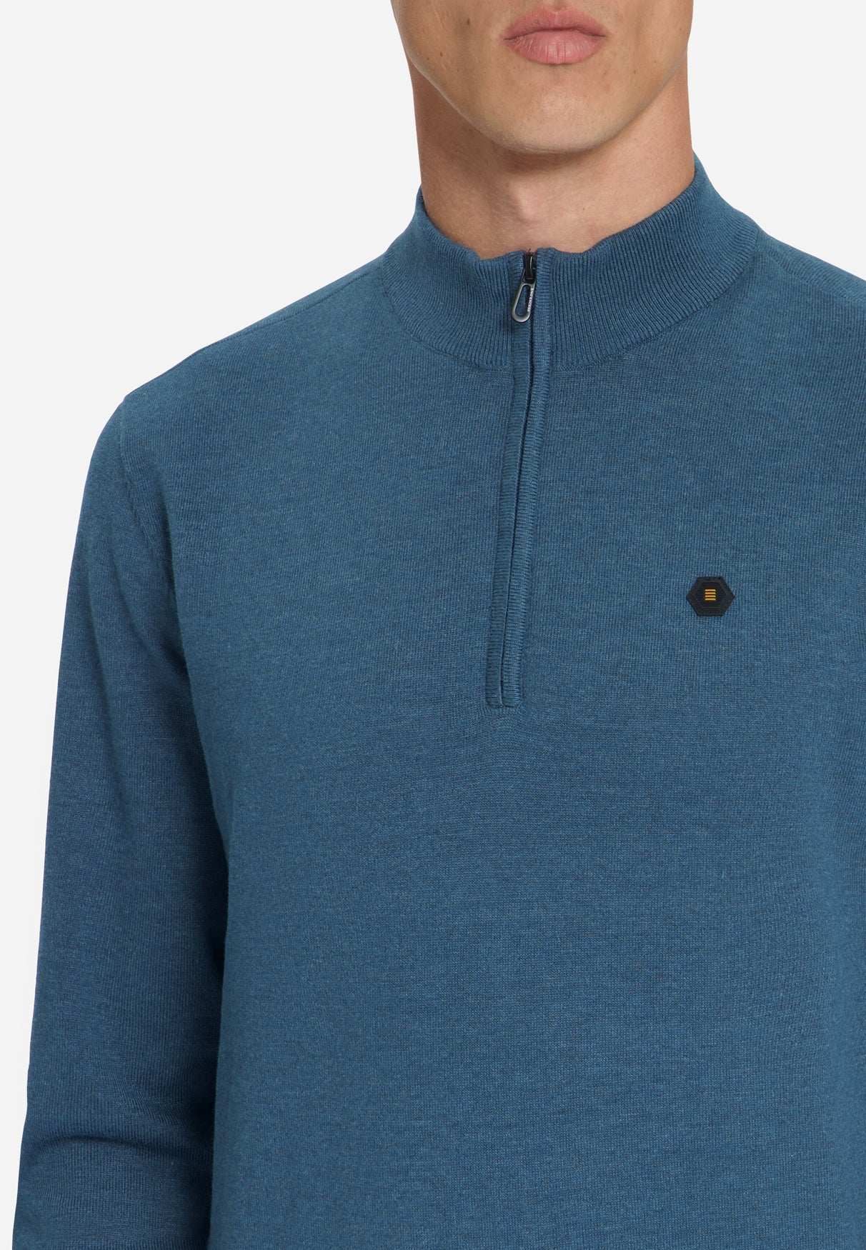 Half-Zip Melange Jumper | Shadow Blue