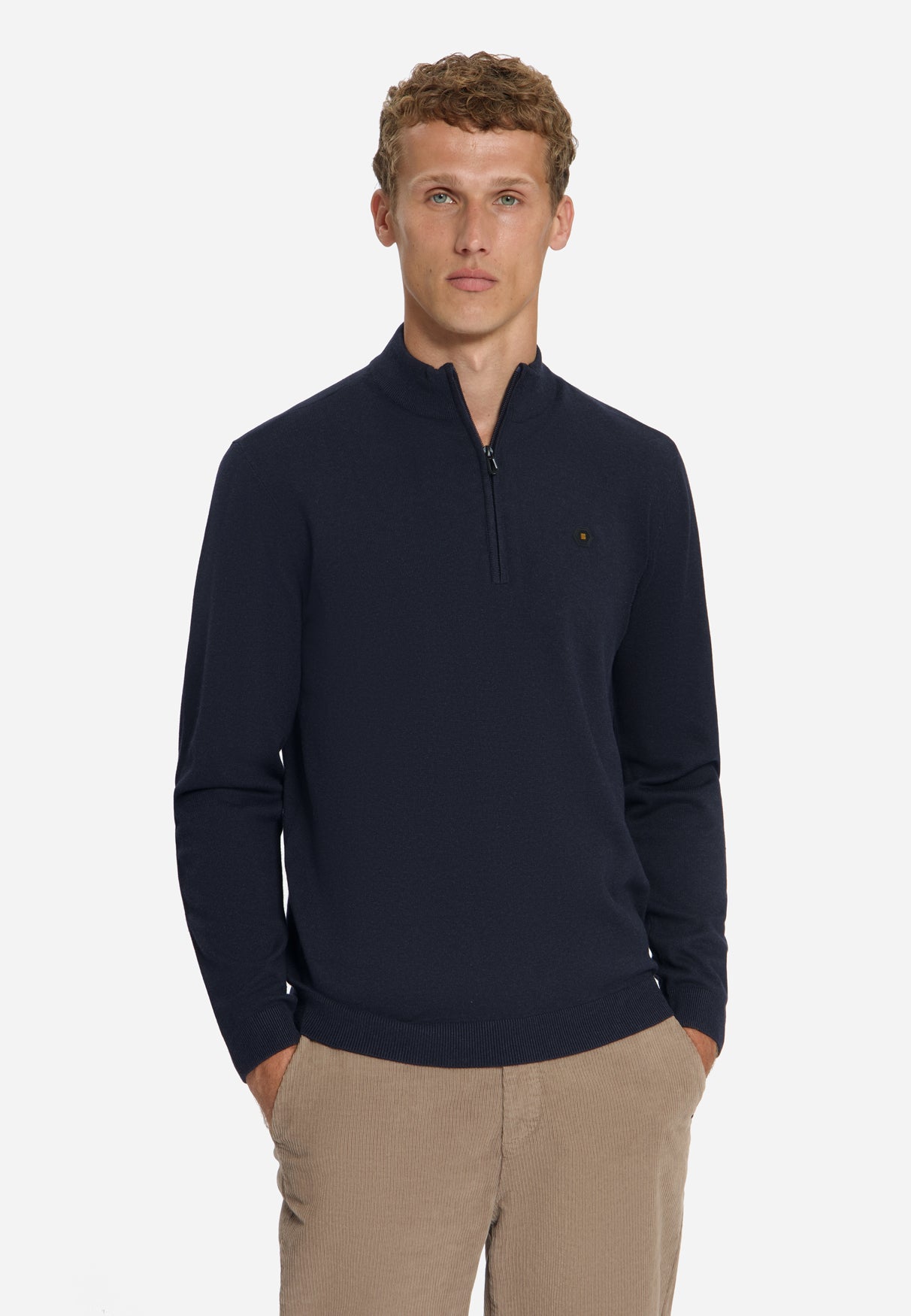 Half-Zip Melange Jumper | Dark Night