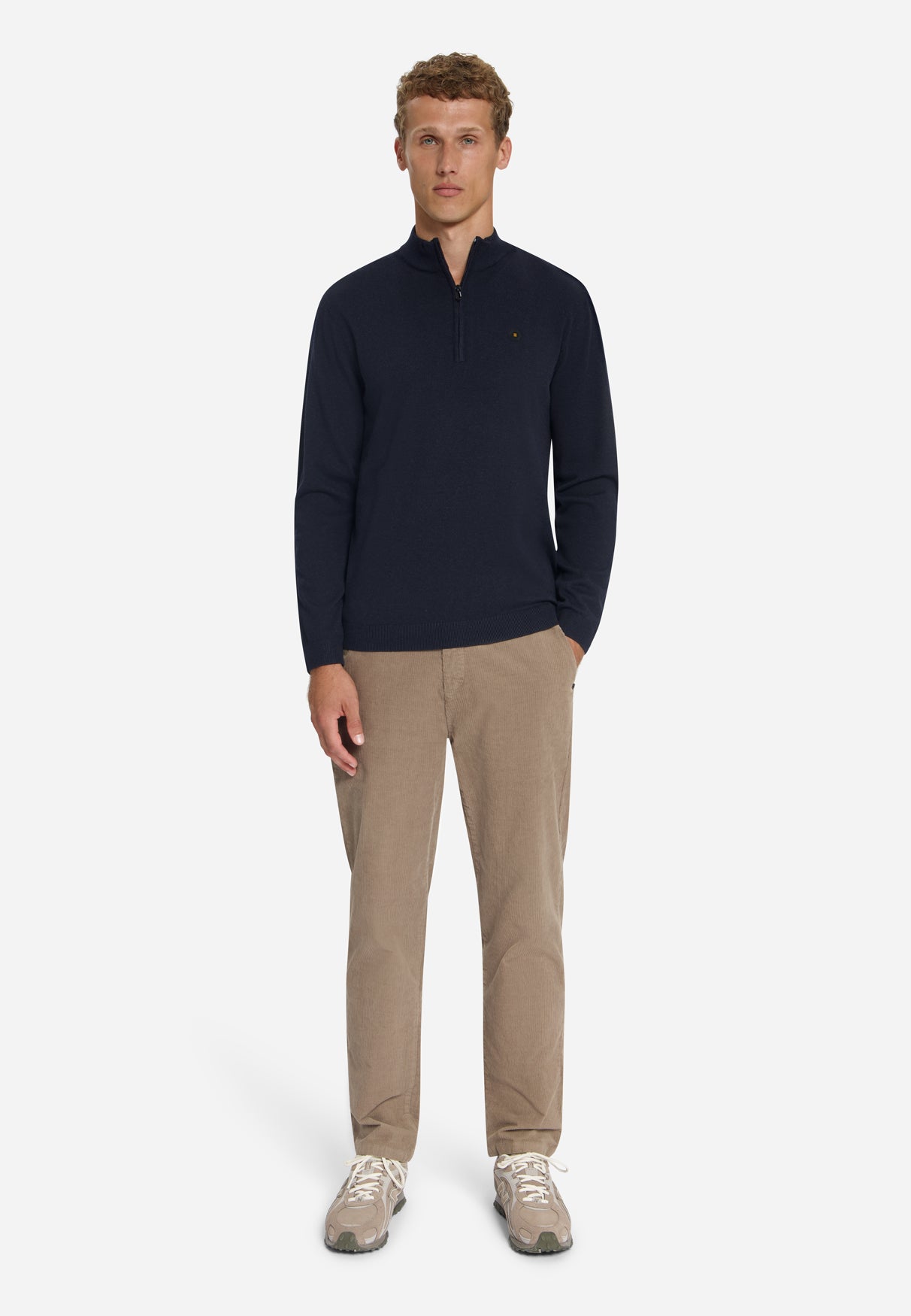 Half-Zip Melange Jumper | Dark Night