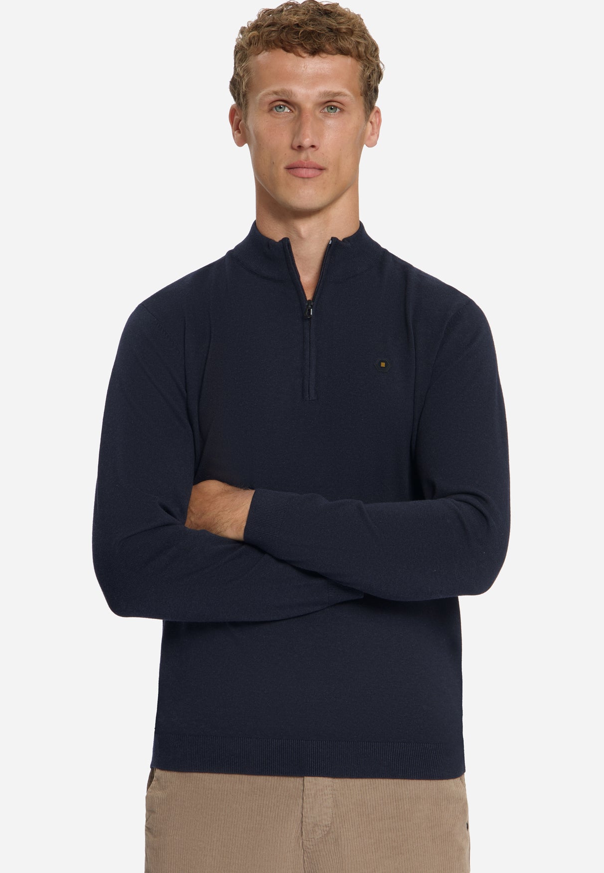 Half-Zip Melange Jumper | Dark Night