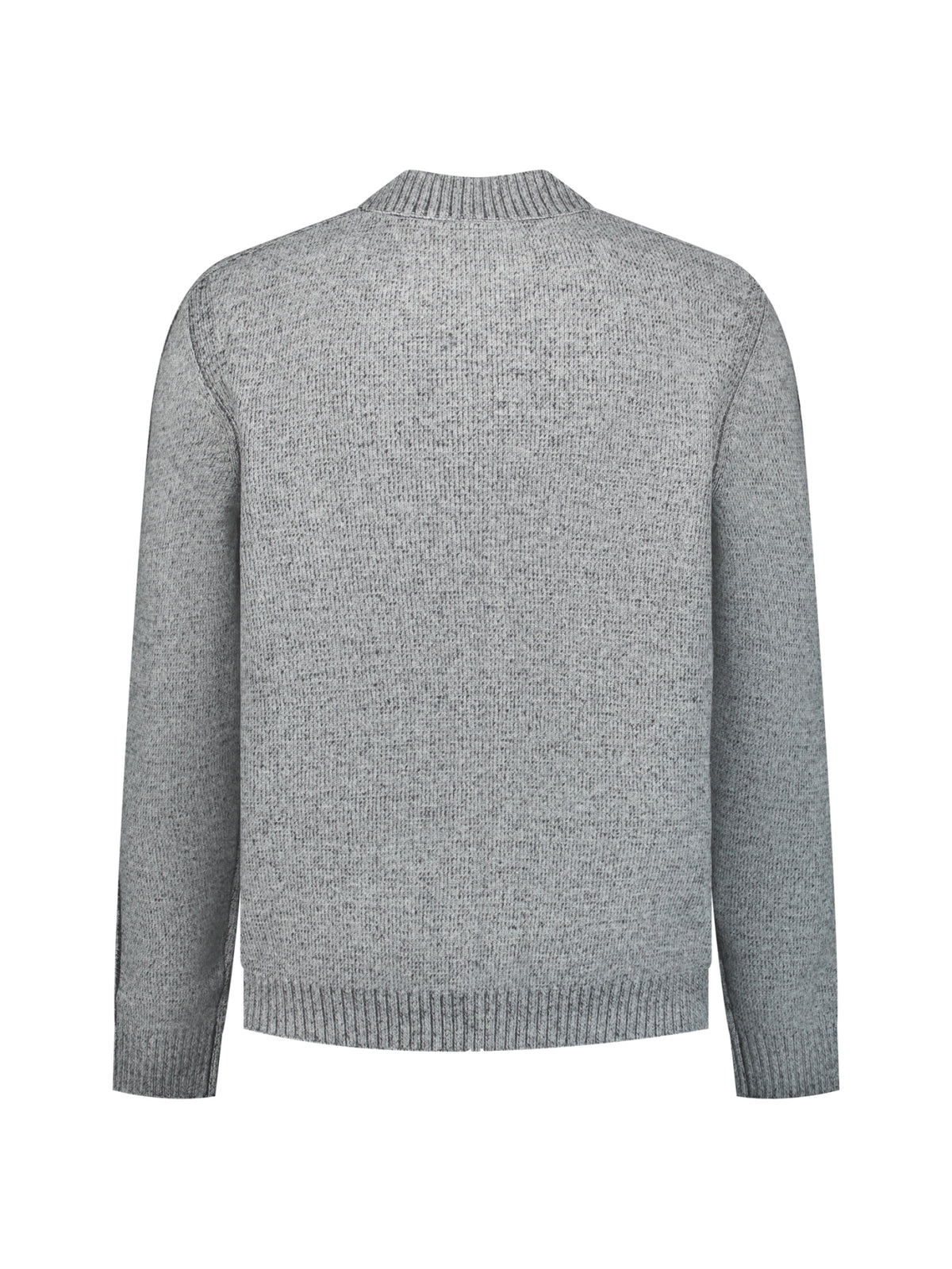 Two-Tone Knitted Cardigan | Grey Melange