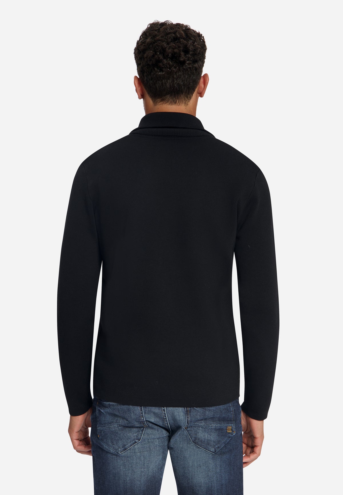 Textured Half-Zip Jumper | Black