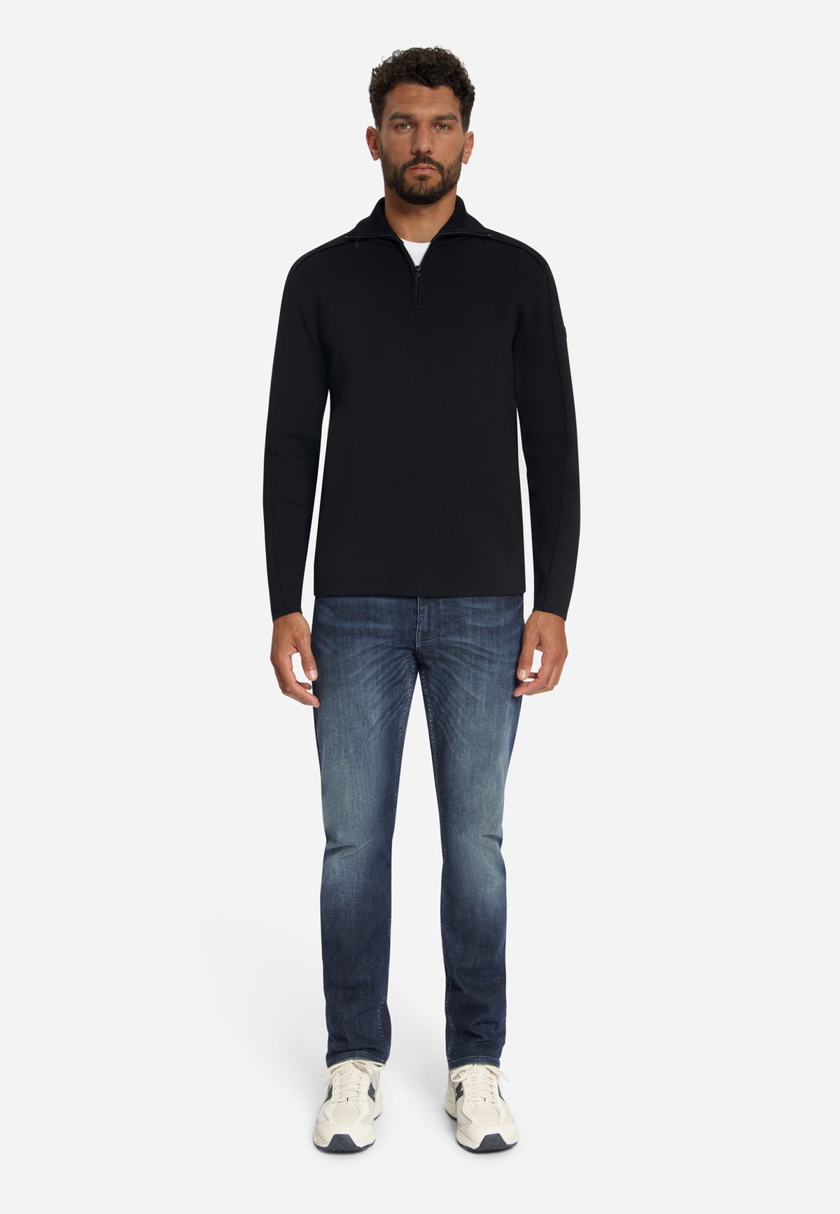 Textured Half-Zip Jumper | Black