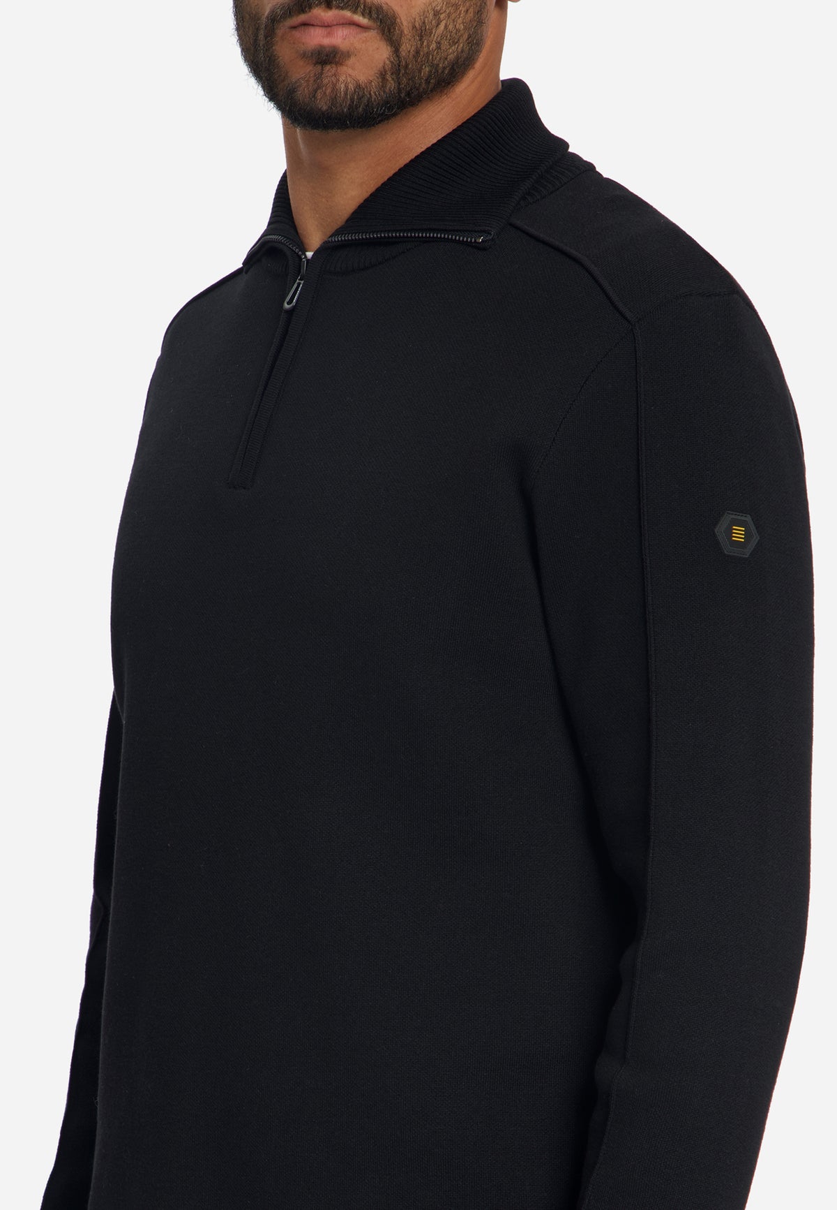 Textured Half-Zip Jumper | Black