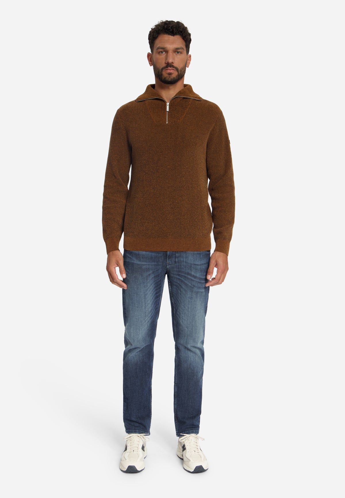 Soft Half-Zip Jumper | Caramel