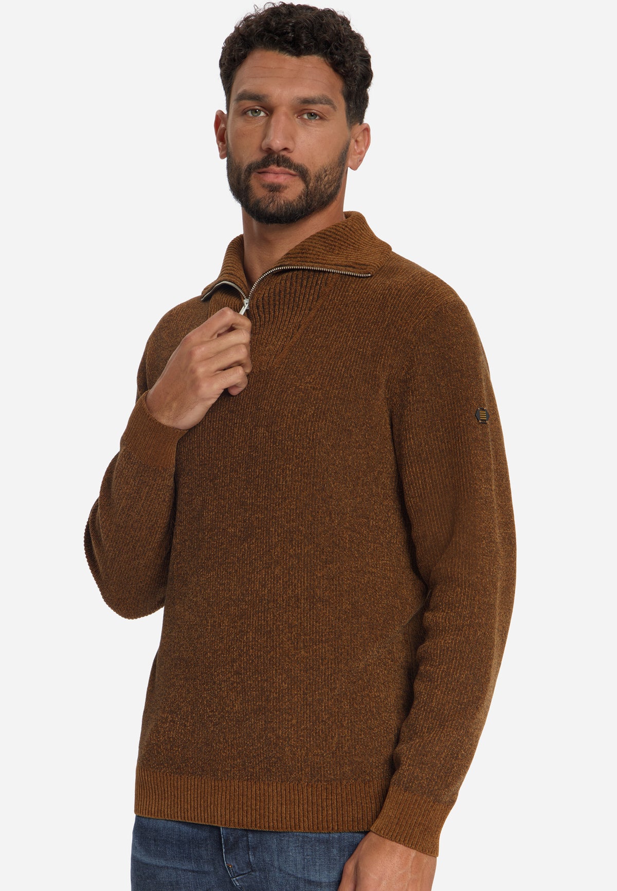 Soft Half-Zip Jumper | Caramel
