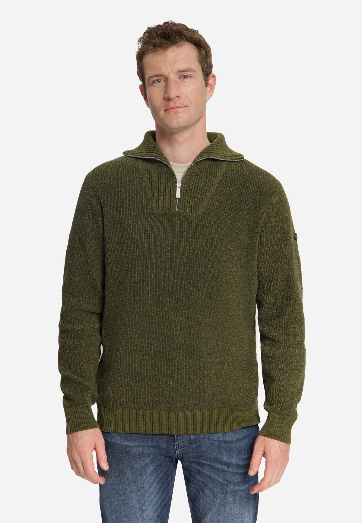 Soft Half-Zip Jumper | Moss