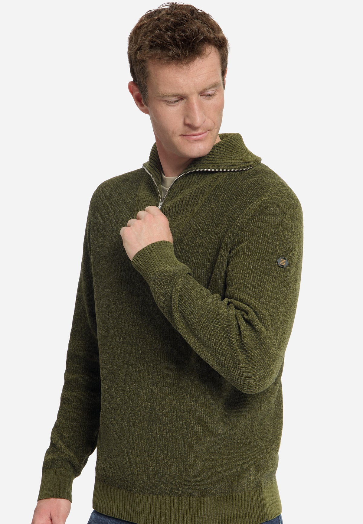 Soft Half-Zip Jumper | Moss