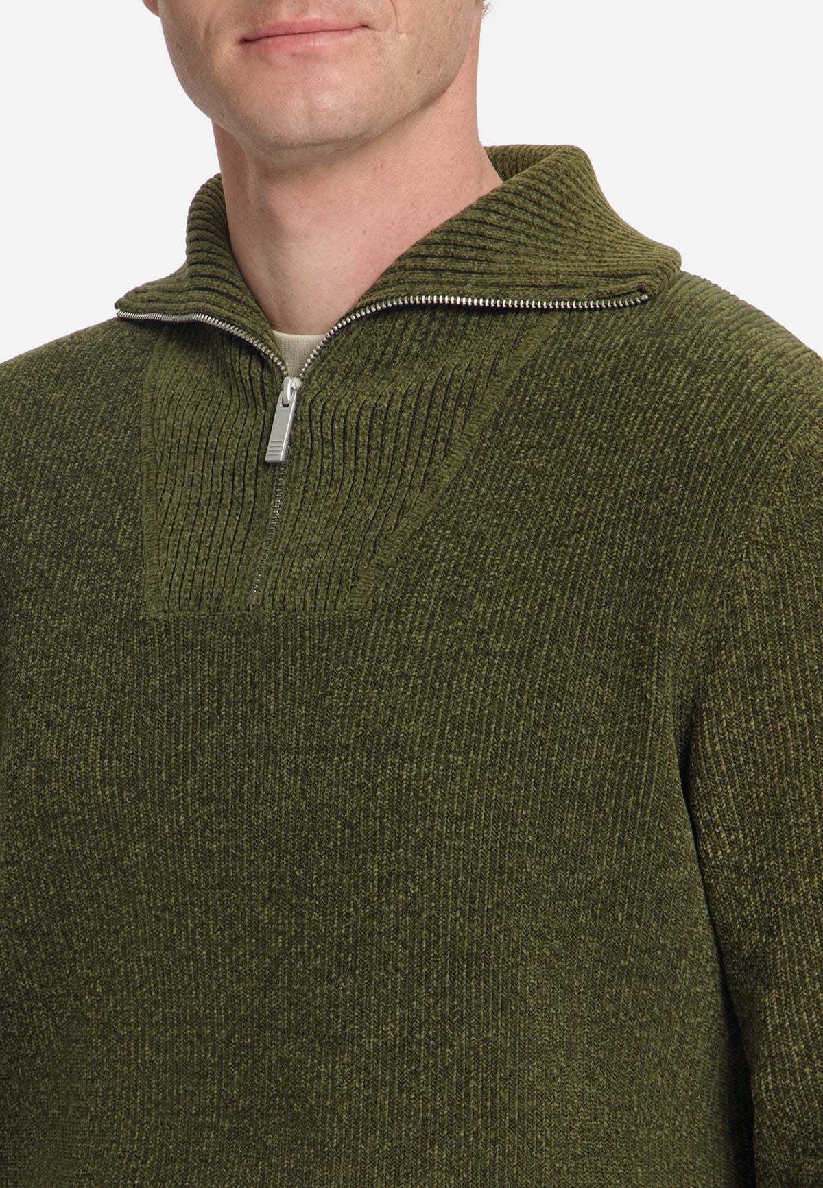 Soft Half-Zip Jumper | Moss