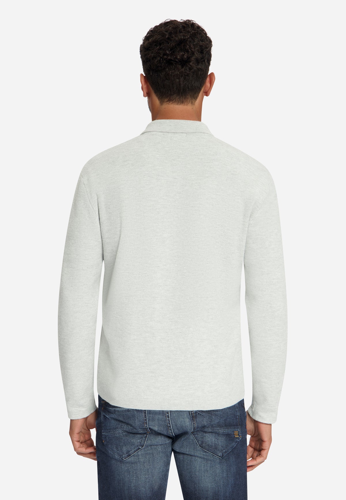 Zip-Up Knit Cardigan | Light Grey Melange