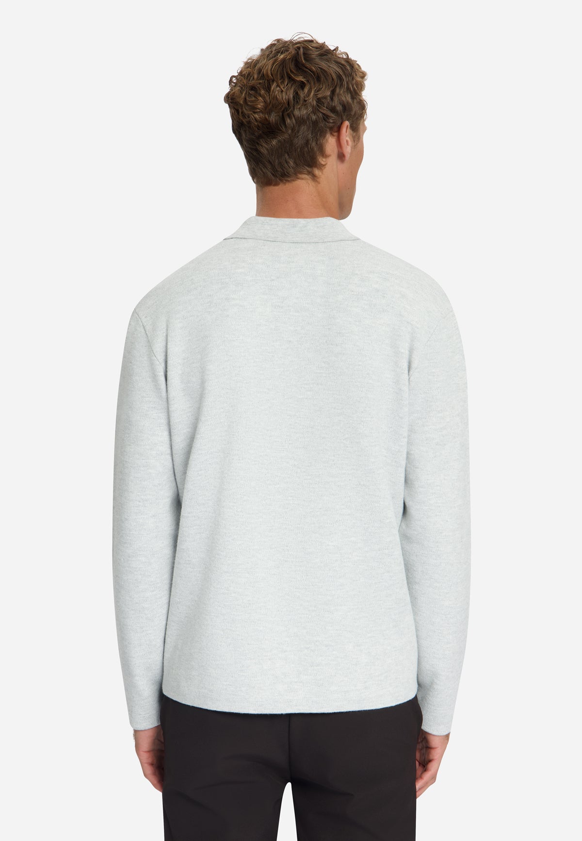 Soft Touch Polo Jumper | Light Grey Melange