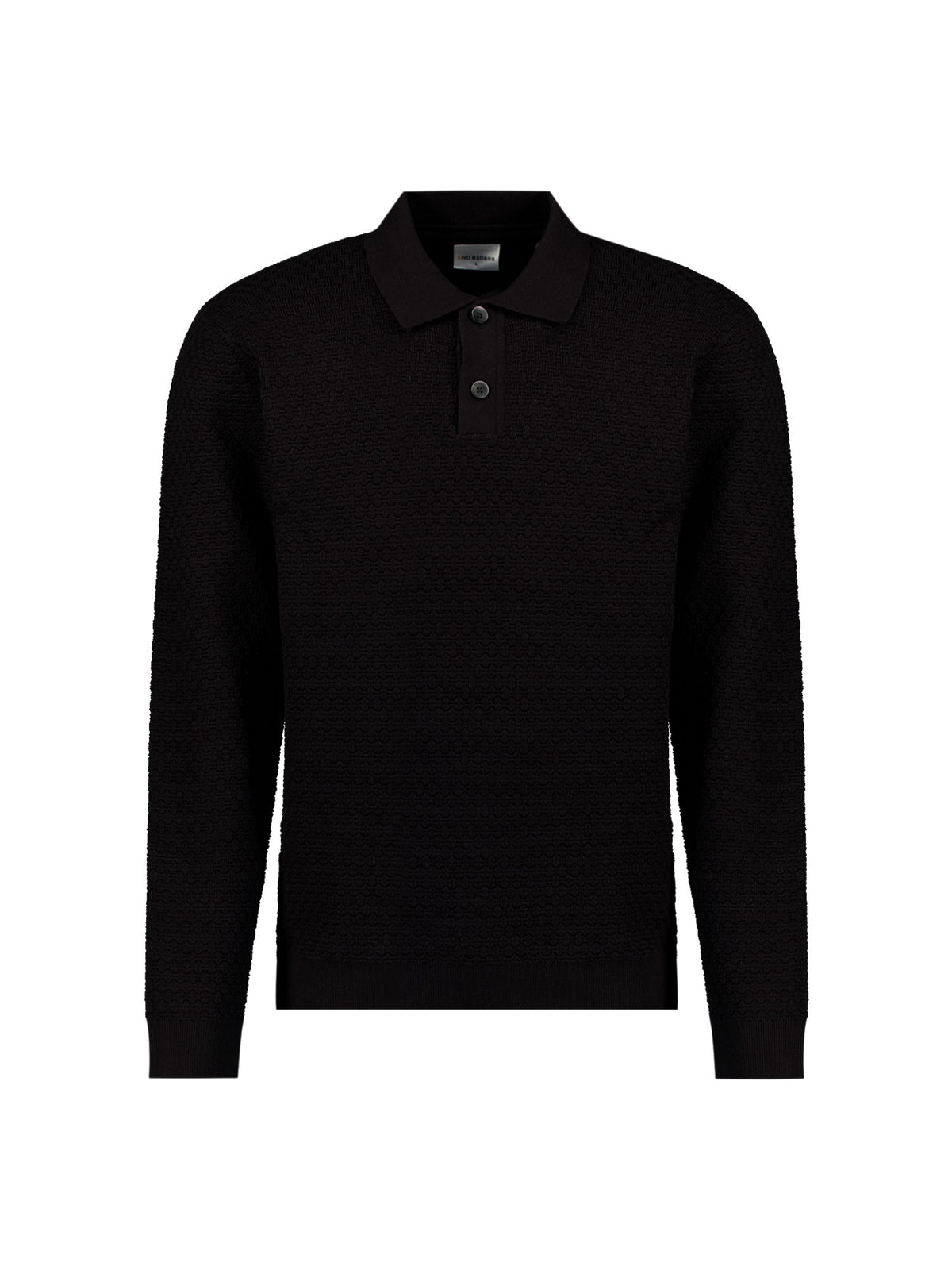 Jacquard Polo Jumper | Black