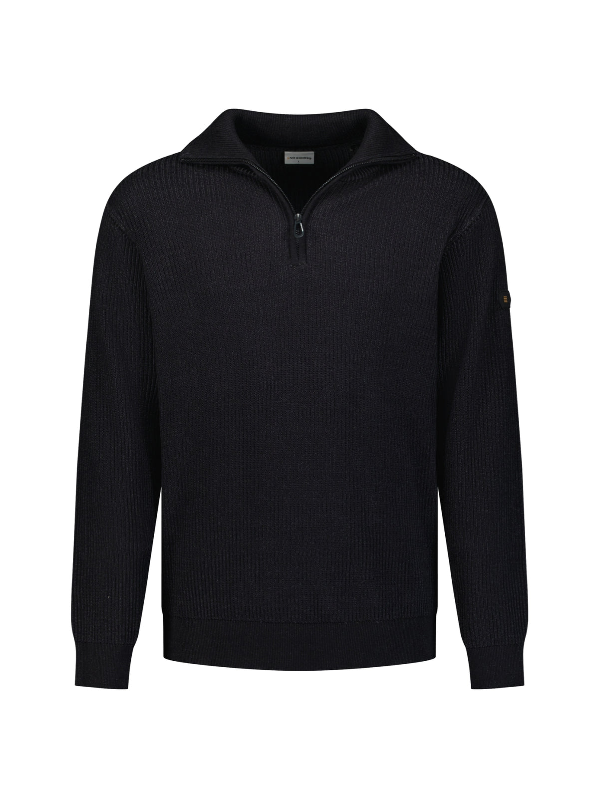 Ribbed Half Zip Jumper | Black