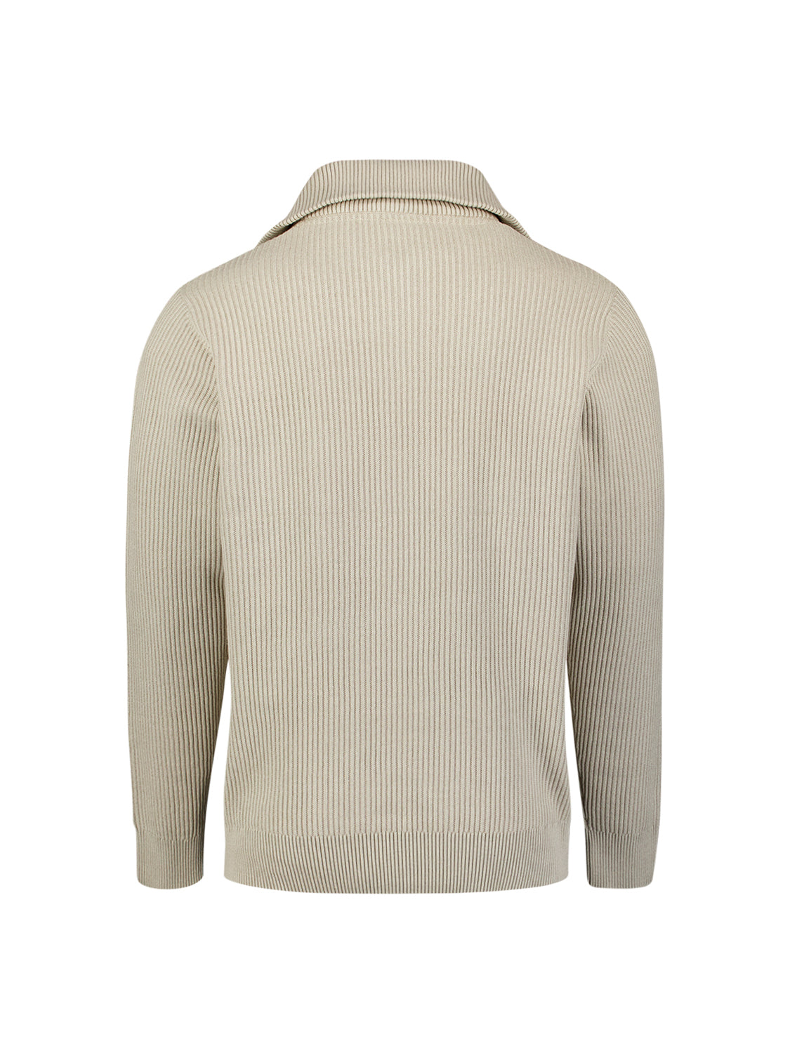 Ribbed Half Zip Jumper | Light Grey Melange