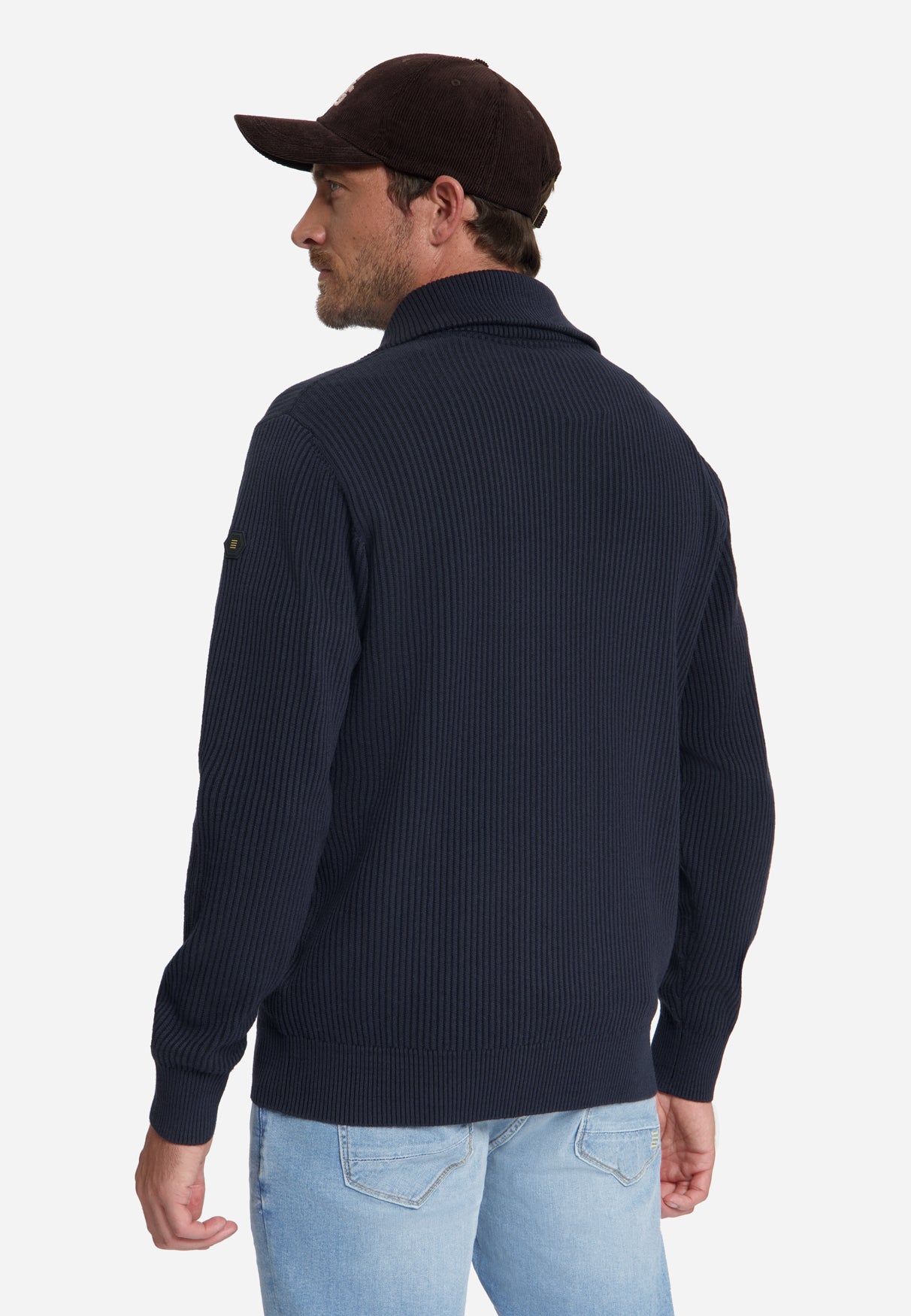 Ribbed Half Zip Jumper | Dark Night