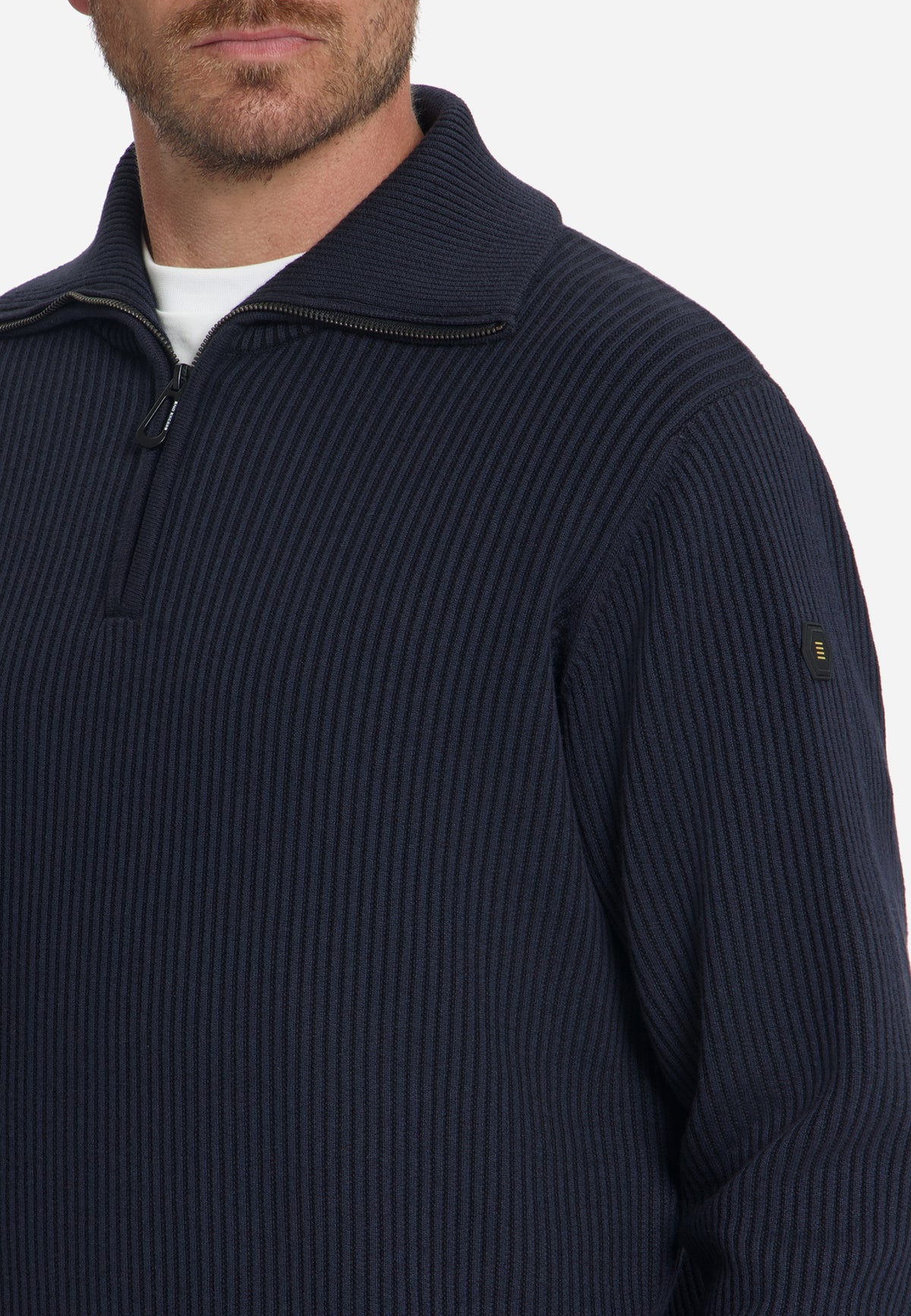 Ribbed Half Zip Jumper | Dark Night