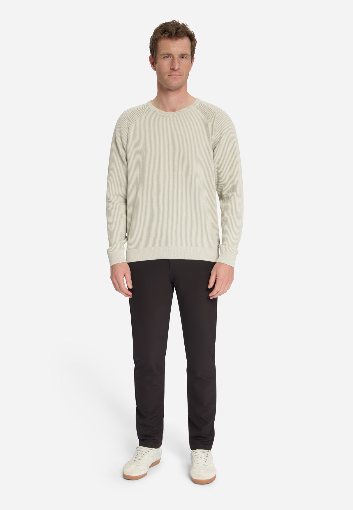 Pullover Crewneck Tuck Stitch | Stone