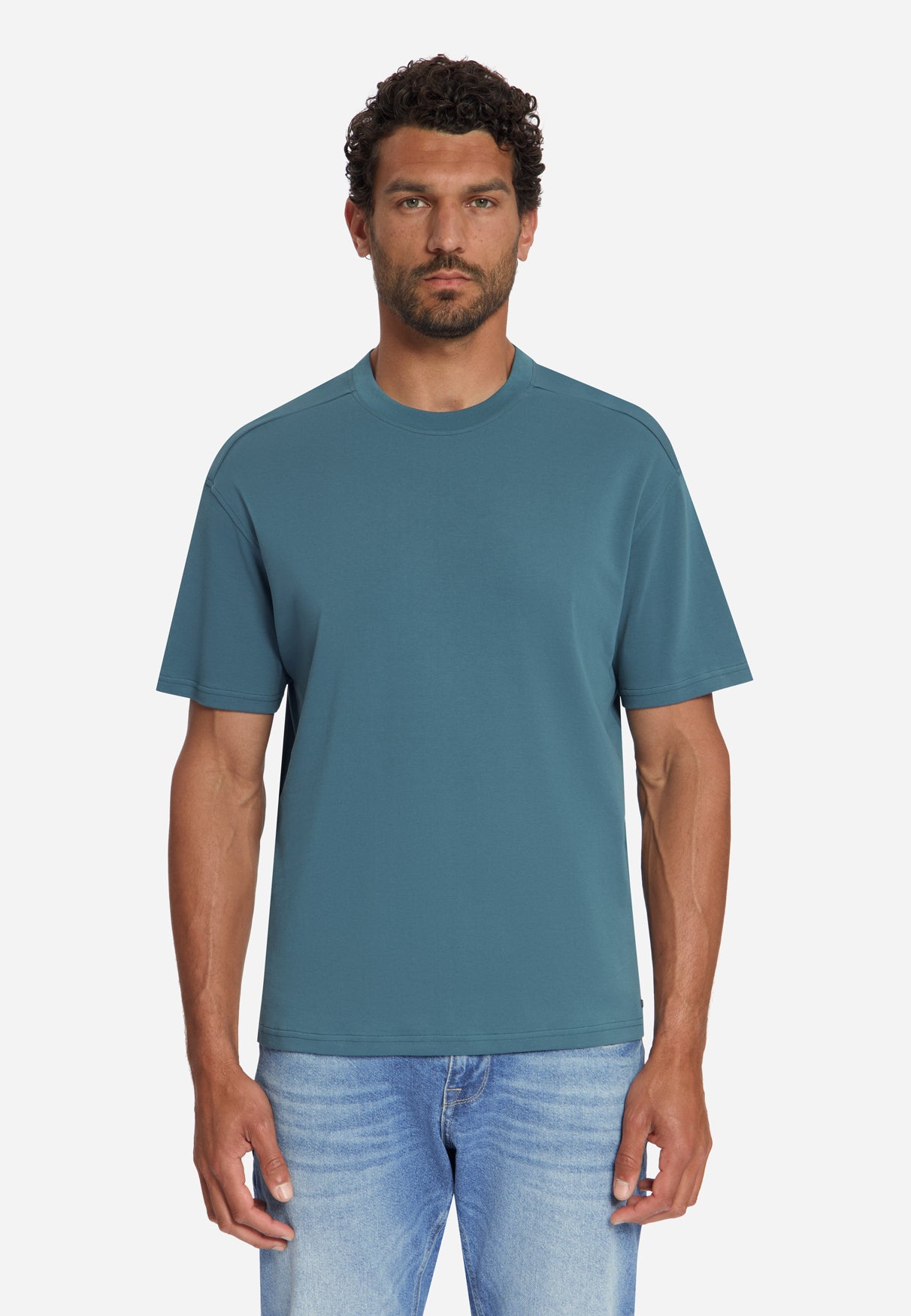 T-Shirt Crewneck Solid Heavy Interlock | Shadow Blue