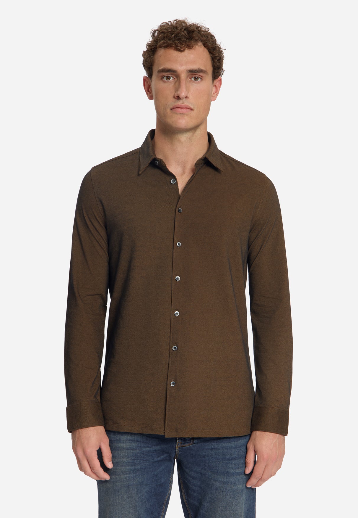 Twill Jersey Shirt | Caramel