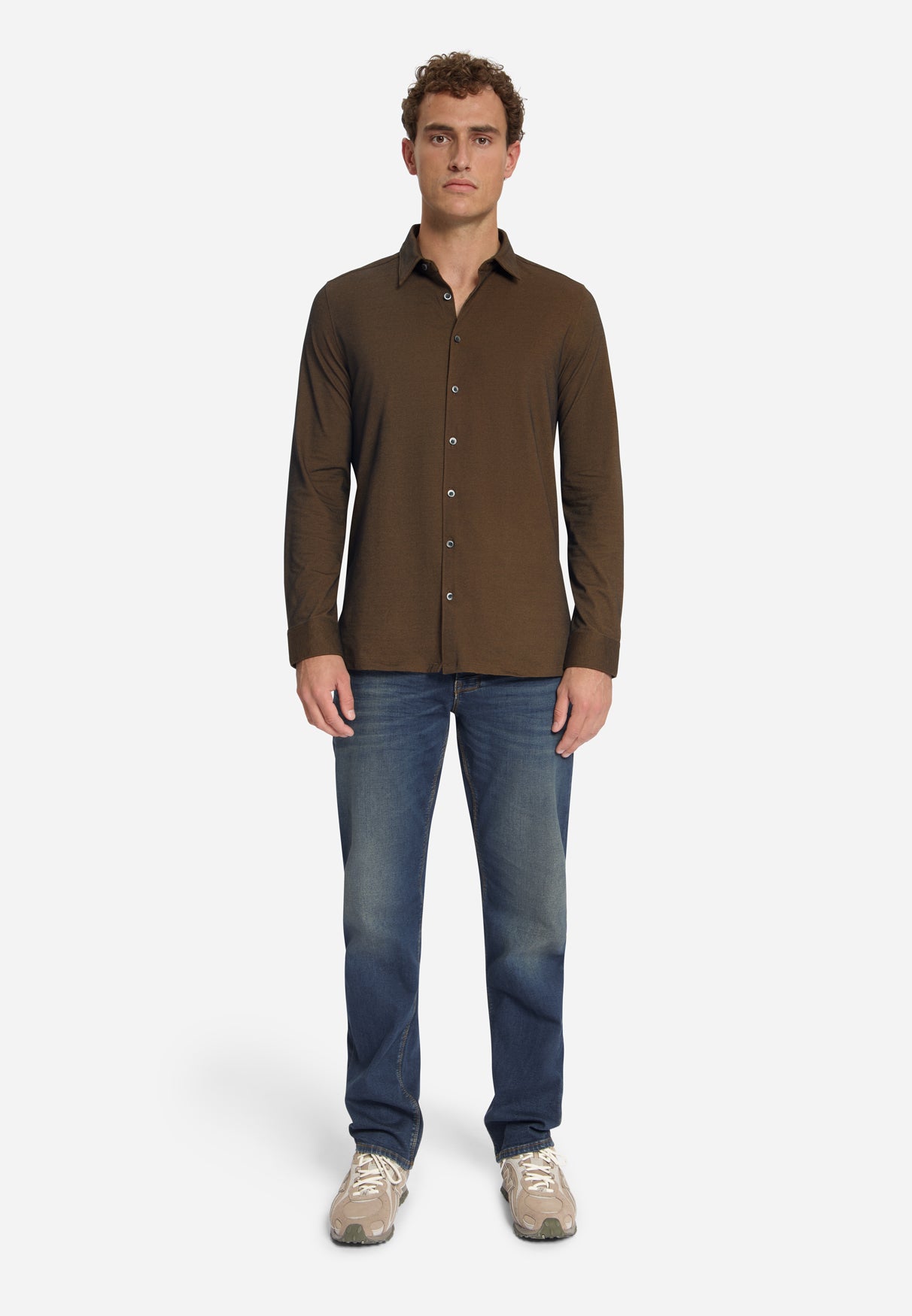 Twill Jersey Shirt | Caramel
