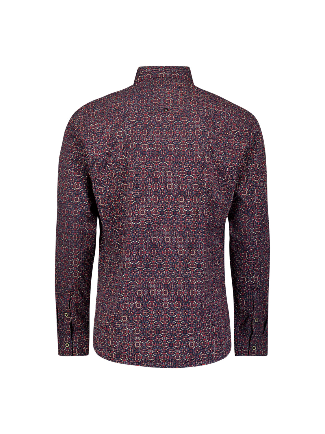 Geometric Print Stretch Shirt | Cayenne