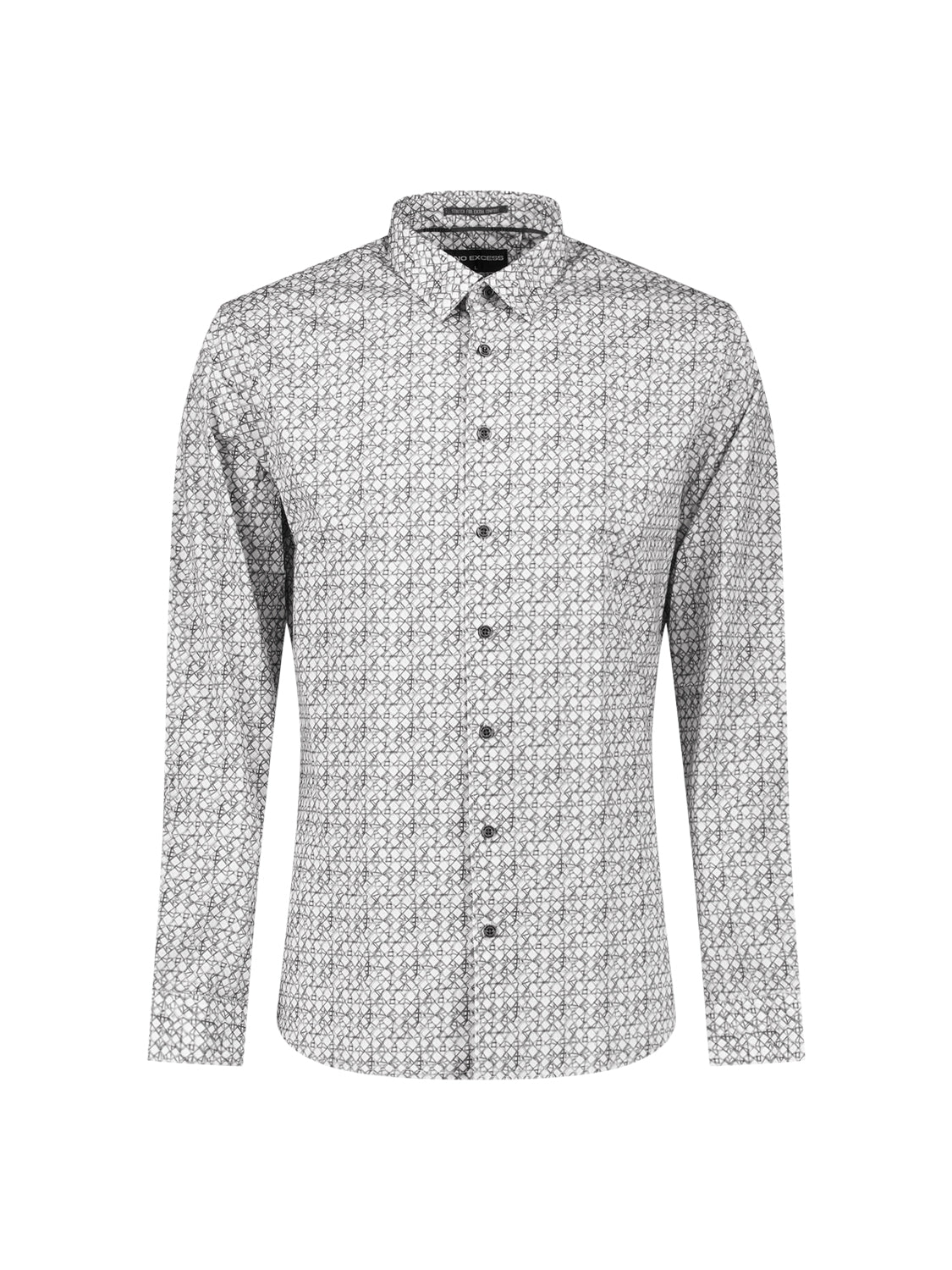 Printed stretch shirt | Dusty Blue