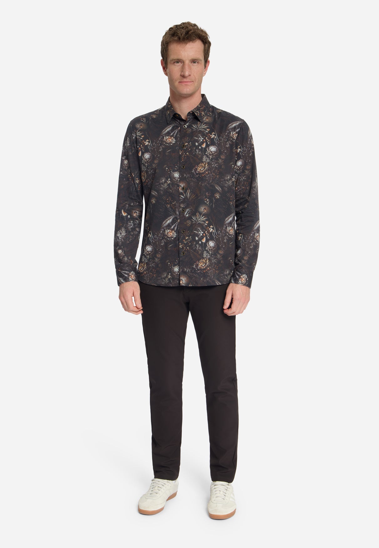 Shirt Allover Printed Satin Weave | Black