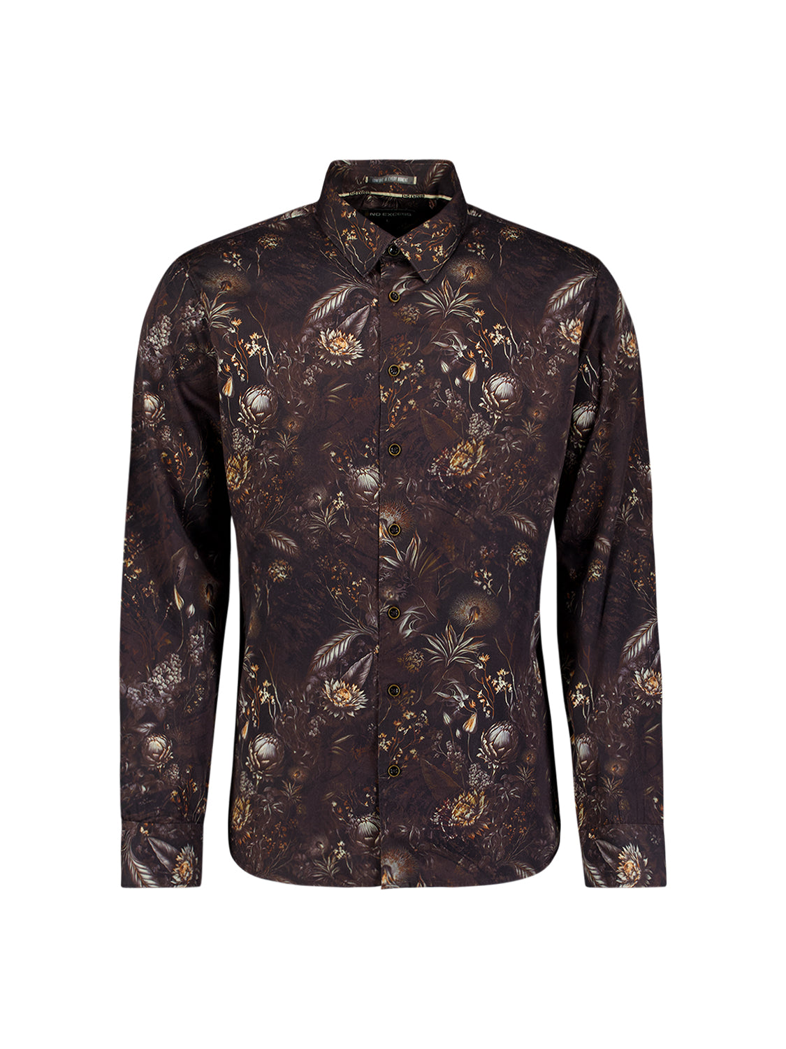 Shirt Allover Printed Satin Weave | Black